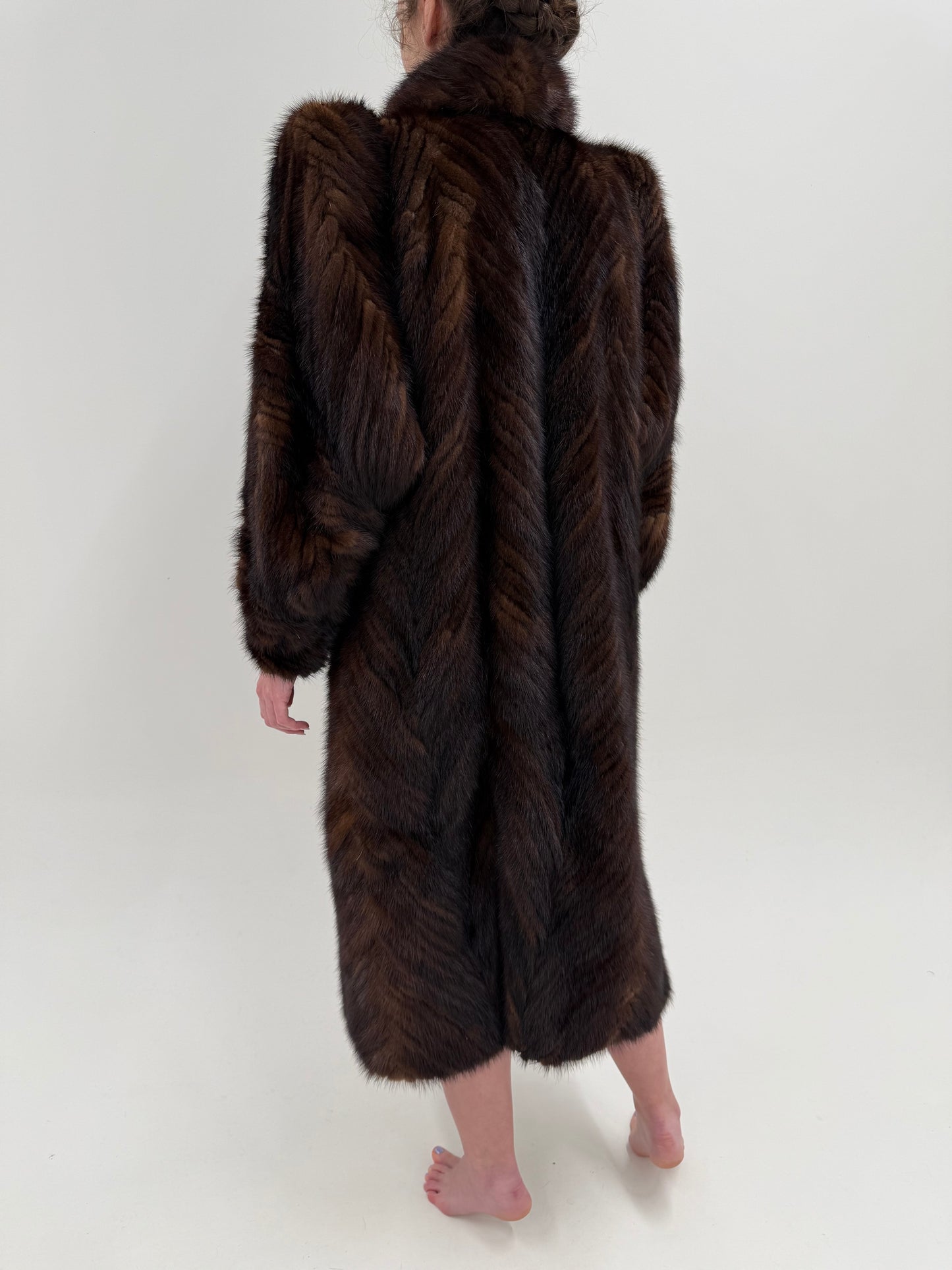 Blană de nurcă vintage anii 80 in croi super revenit în trend și maxi