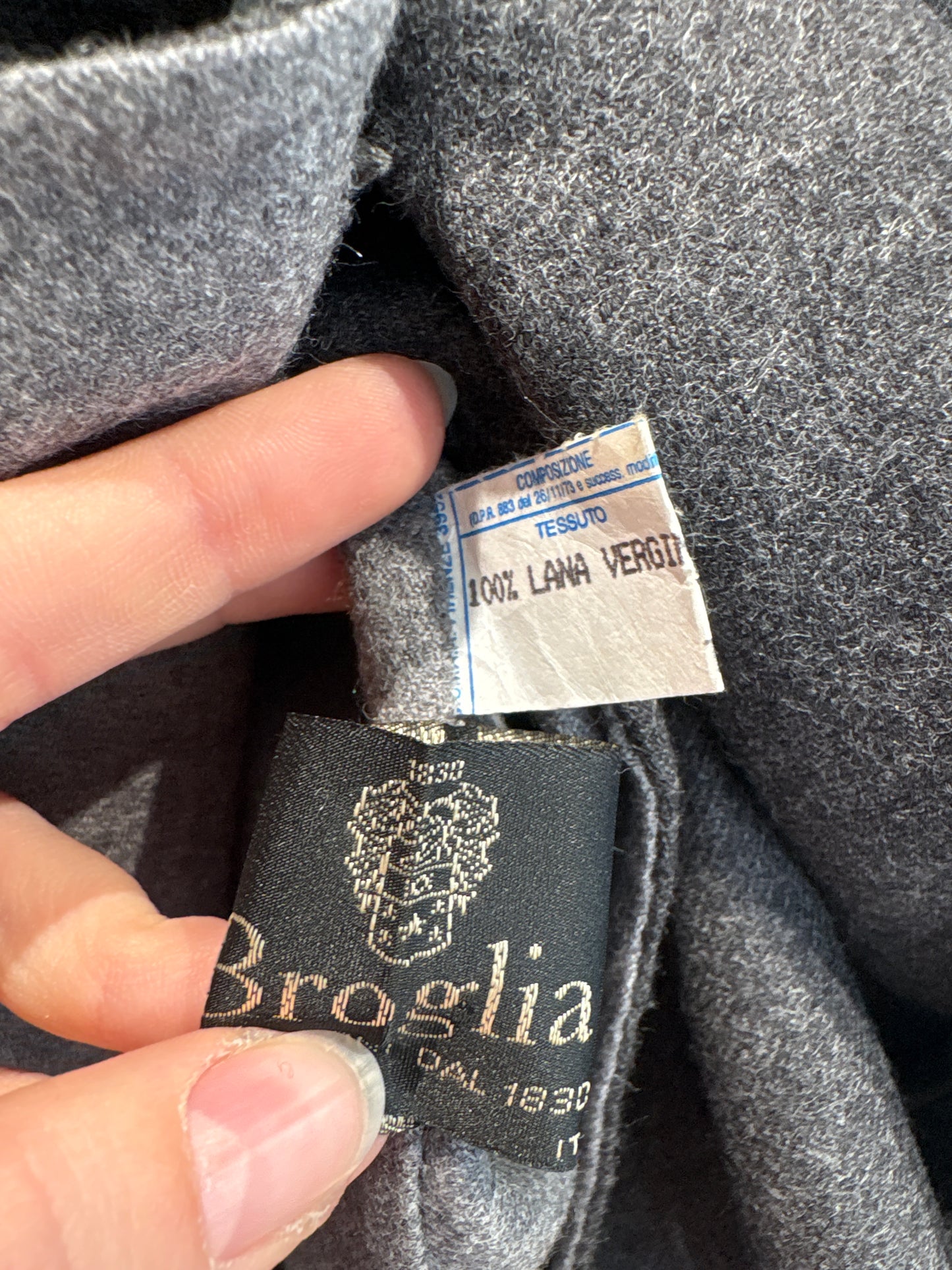 Costum vintage high end italian din lan excepțională în croi chic