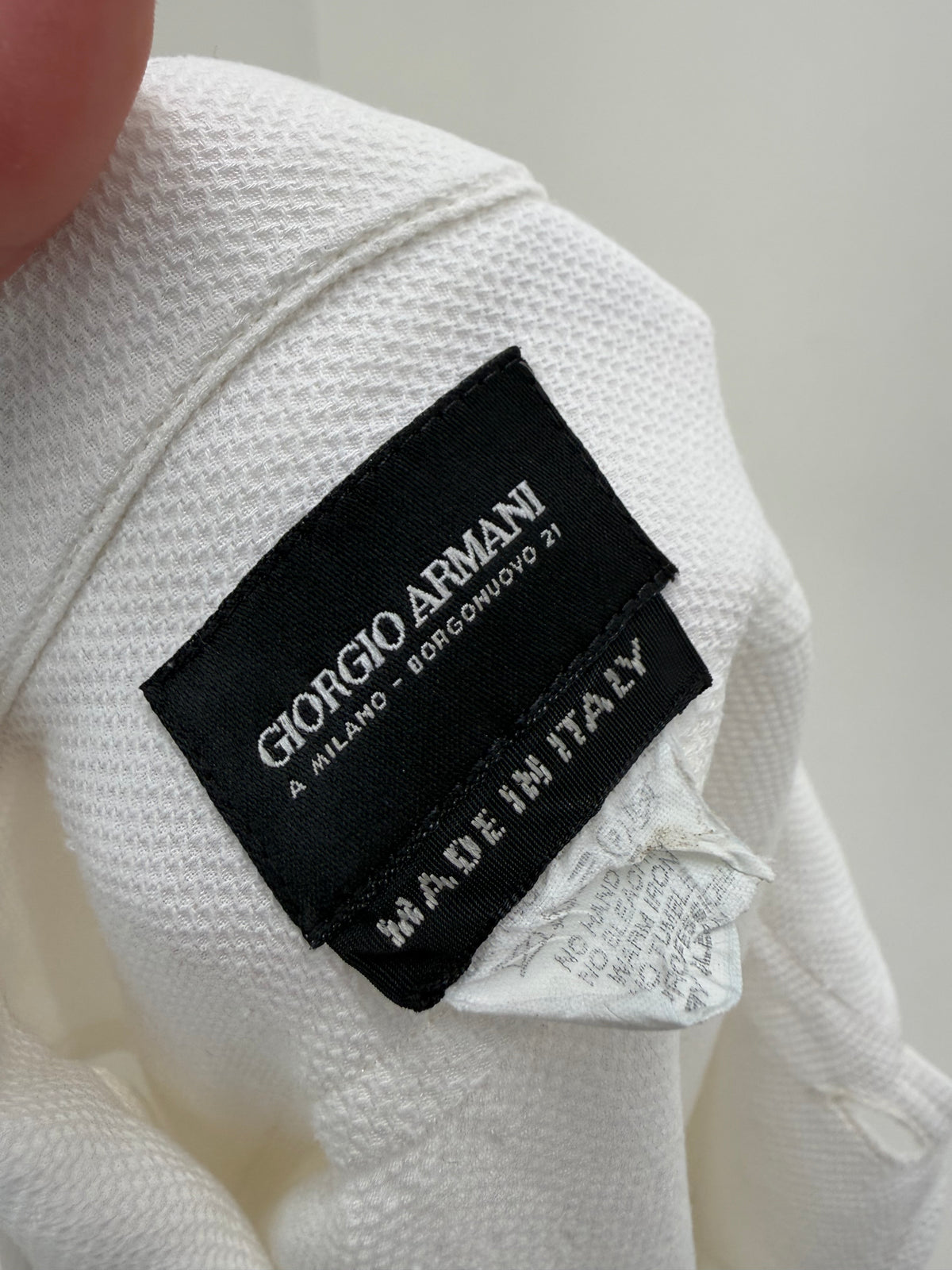 Cămașa Giorgio Armani din bumbac waffle plin excepțional