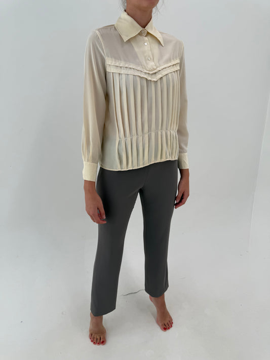 Pantaloni business taupe de brand luxury italian D.Exterior din vascoza groasă