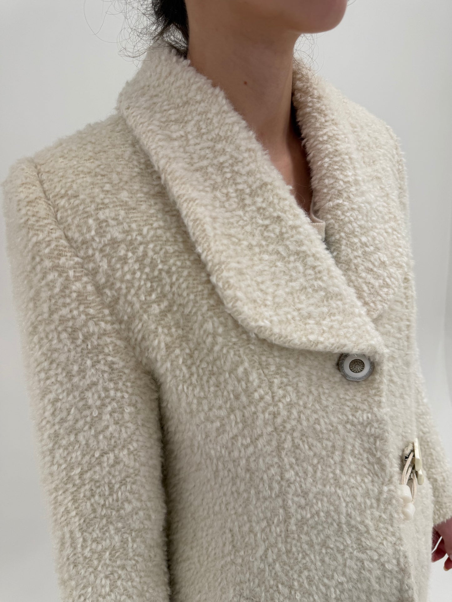 Palton cambrat old vintage early 70s din boucle excepțional de lana