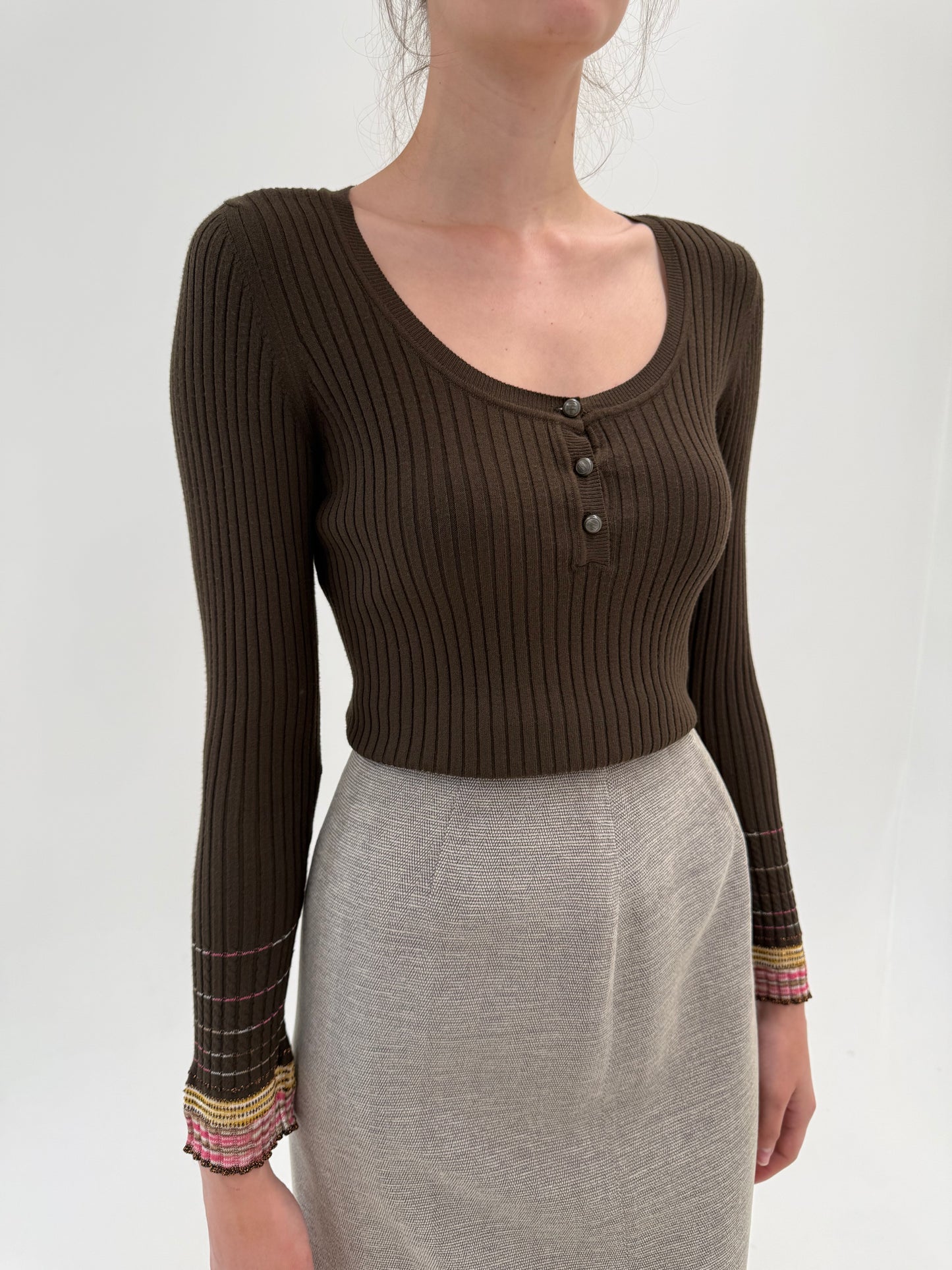 Soft knit Missoni de vară cu tiv și mâneci cu volanas