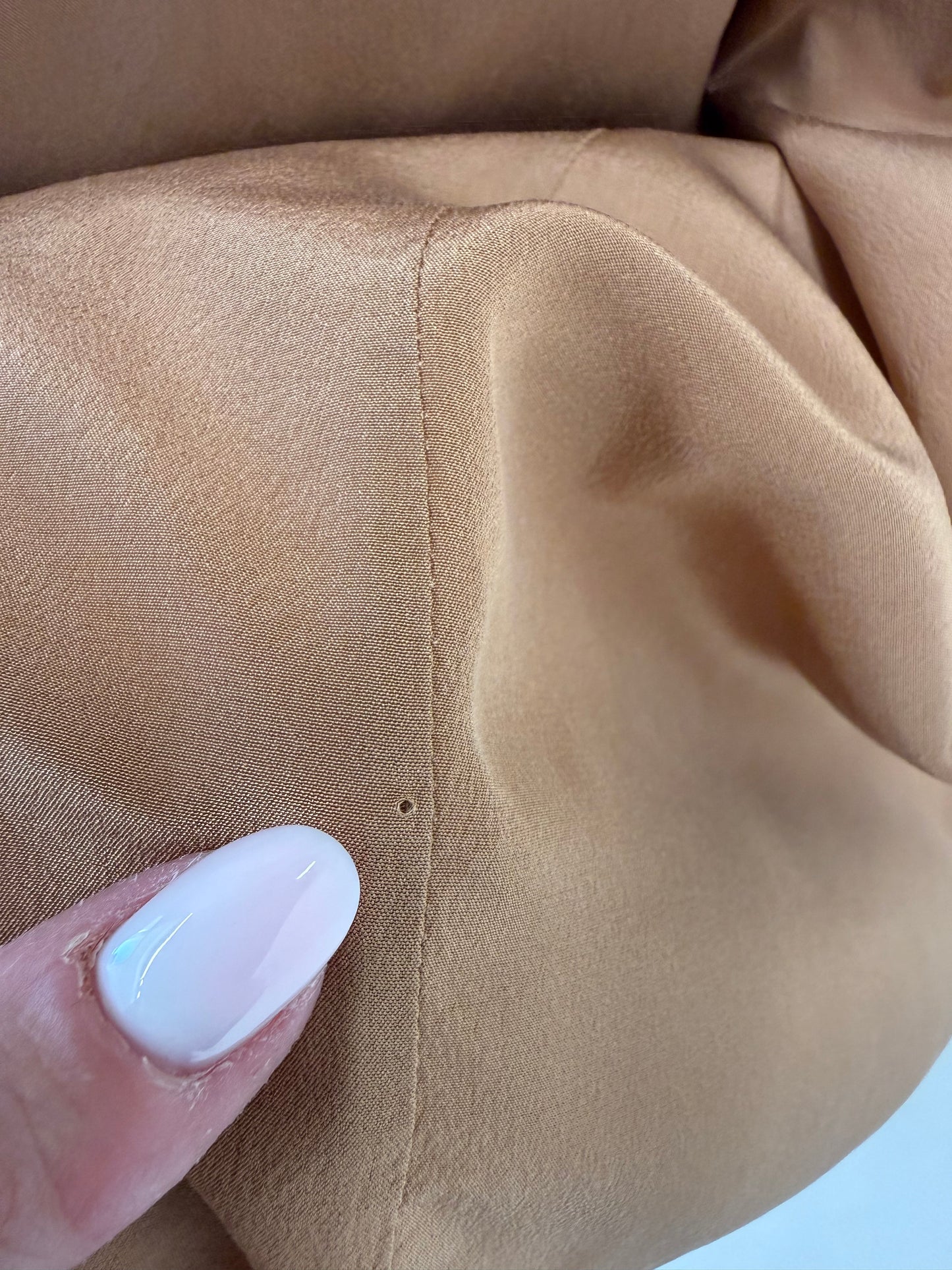 Rochie vintage camel din mătase naturală în croi de ani 50