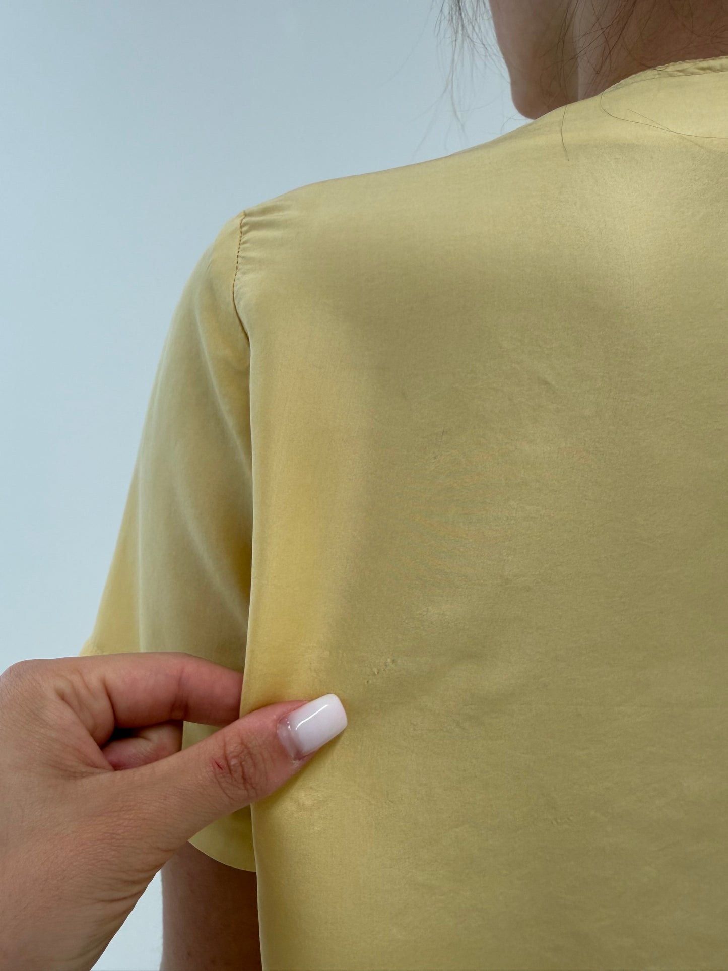 Camasa vintage butter yellow din mătase naturală