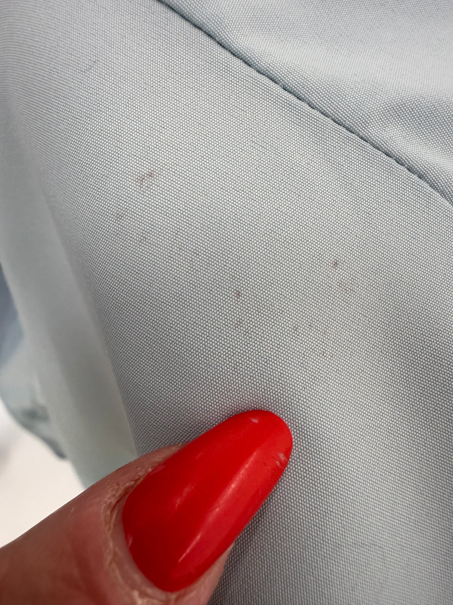 Geacă vintage baby blue impermeabilă cu nasturi perlă și talie reglabilă ultra înaltă