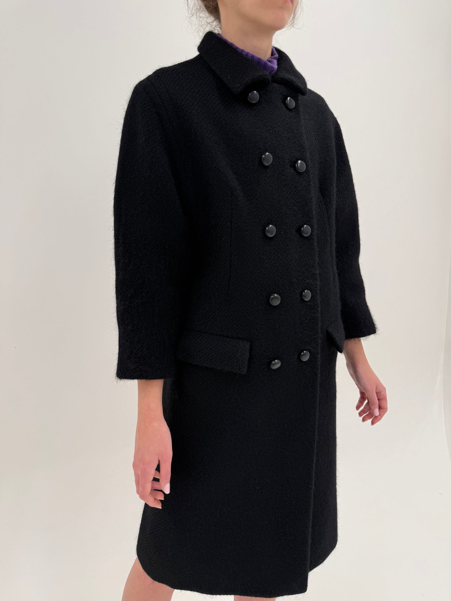 Palton old vintage anii 50 de colecție italian on stil Dior din boucle gros de lana extrafina