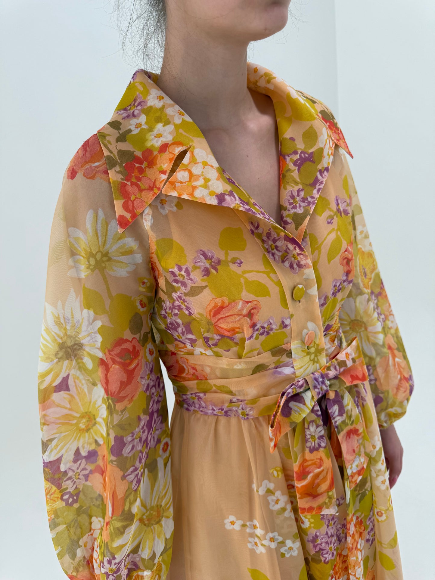 Rochie vintage maxi în stil Zimmerman cu talie reglabilă și culori superbe