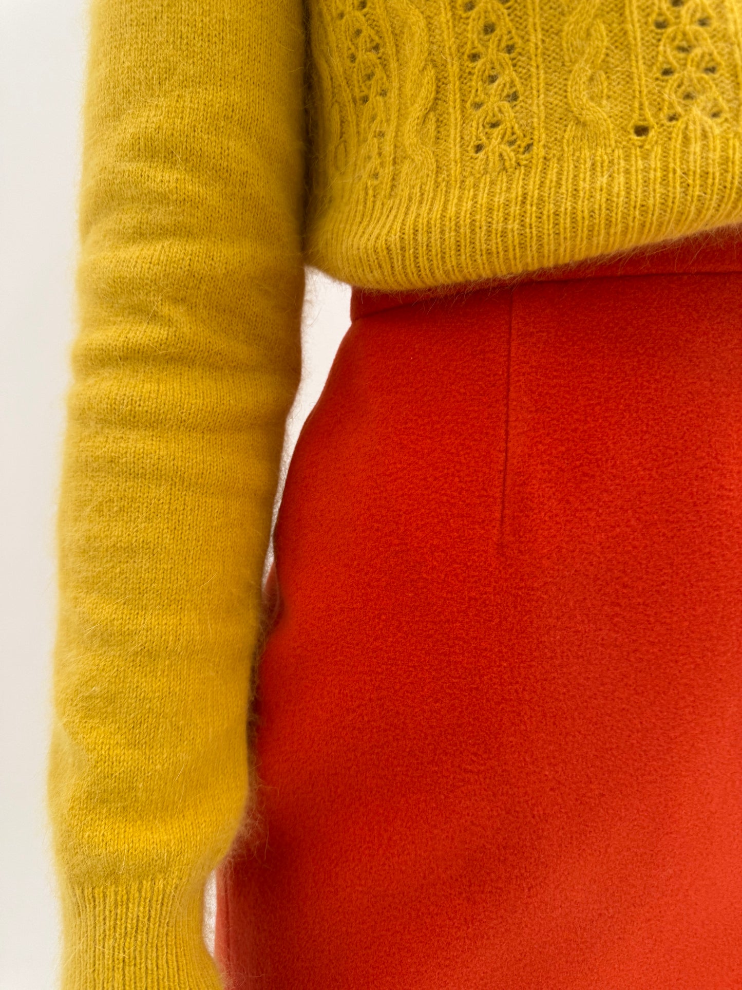 Fustă mini cu talie ultra înaltă 80% lana extrafina