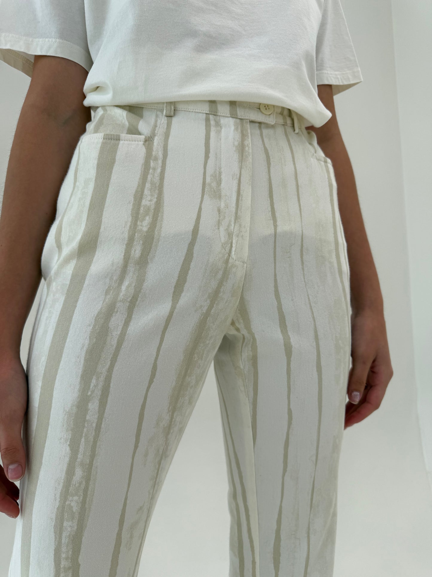 Pantaloni luxury Luisa Spagnoli ultra confort petite din bumbac premium