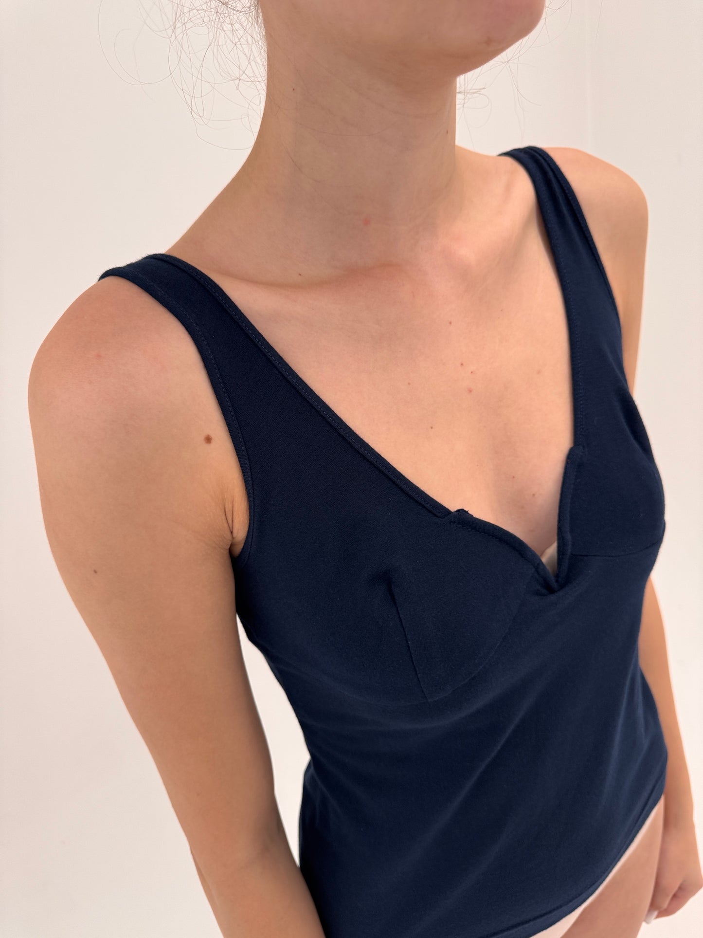 Top Navy Marella by Max Mara ultra modelator cu intaritura la bust