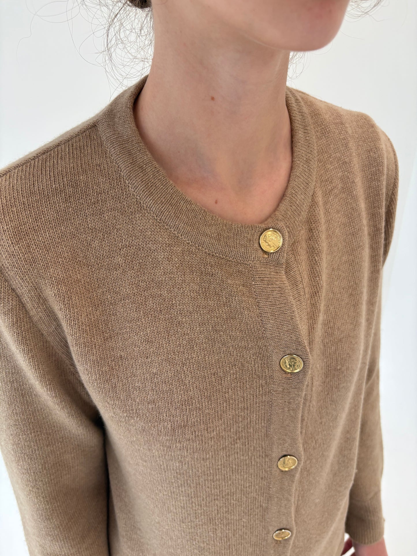 Set camel de gramaj mare excepțional din lana merino, Angora și cașmir