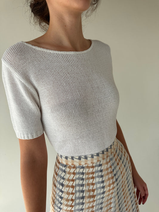 Top din jerse premium de bumbac ușor cambrat