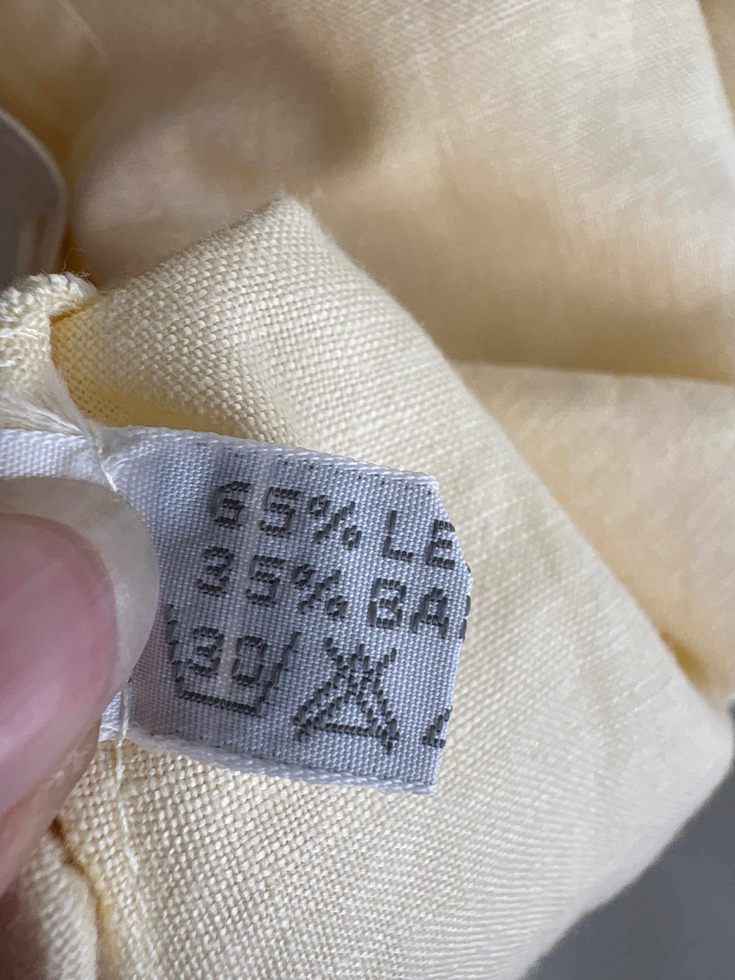 Cămașa cu broderie anglaise butter yellow din pânză de in și bumbac