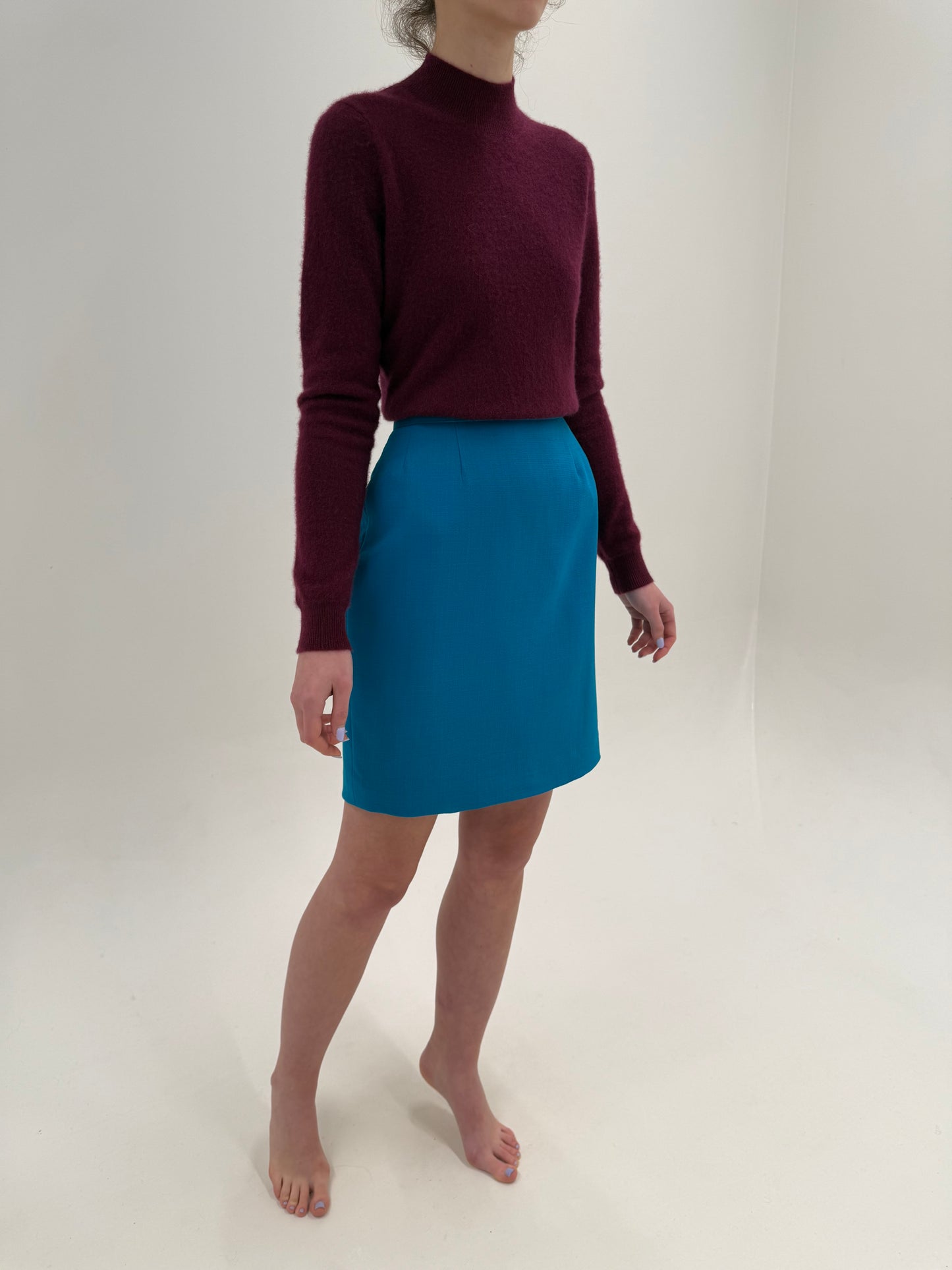 Costum vintage italian din lana worsted excepțională cu sacou cambrat