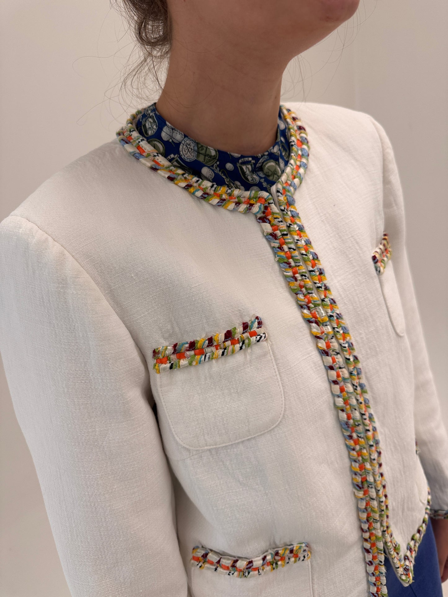 Sacou în stil Chanel din pânză de bumbac de brand luxury Madeleine