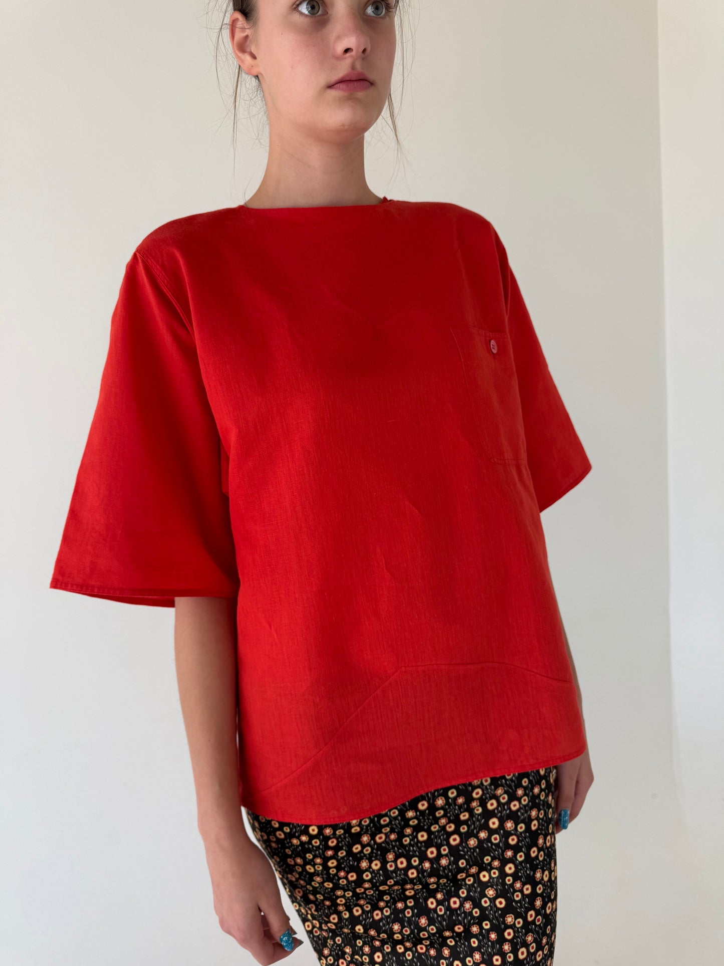 Top vintage din in Max Mara cherry red in croi