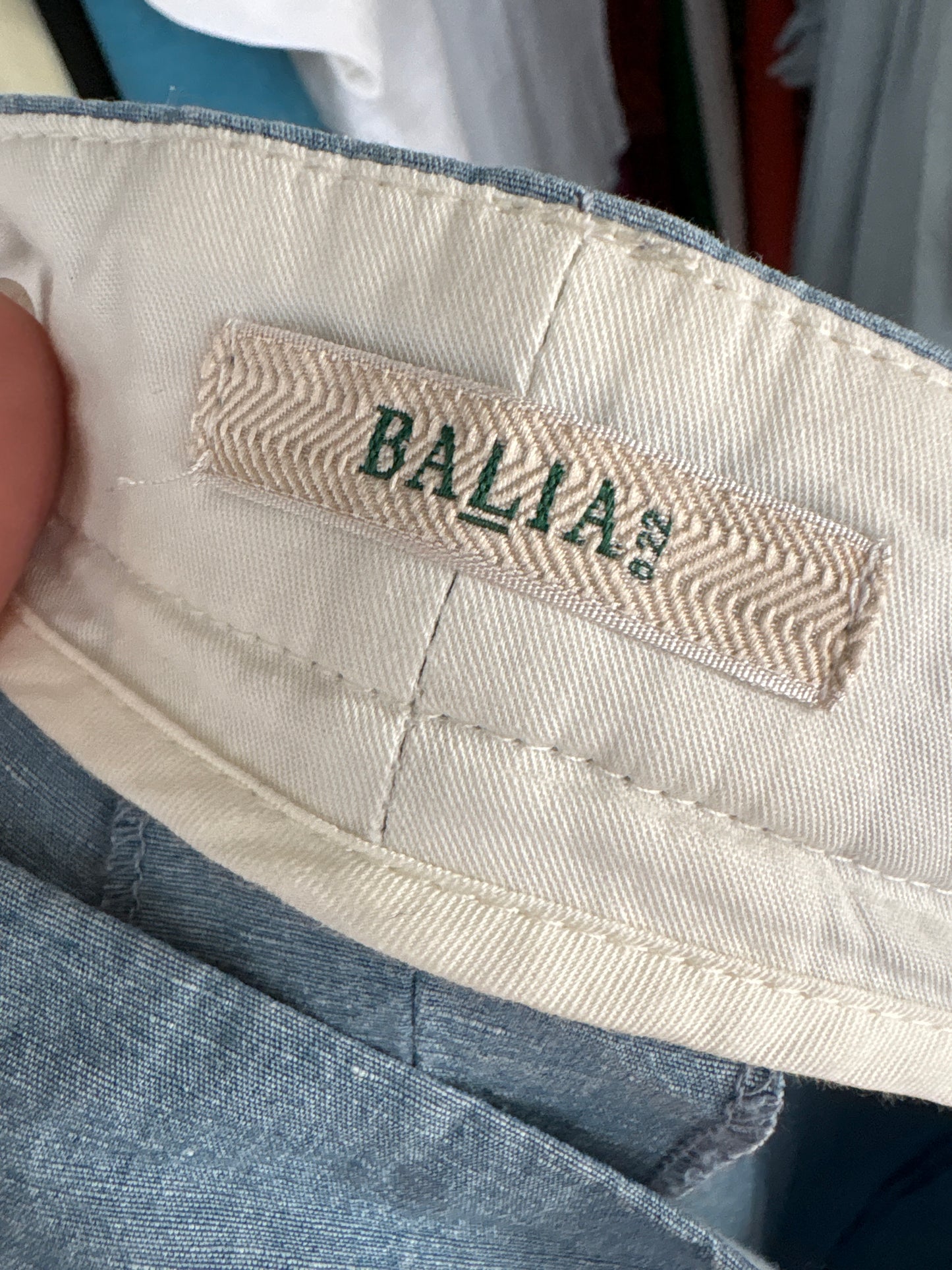 Pantaloni de brand luxury jeans blue italienești barrel din pânză de in și bumbac