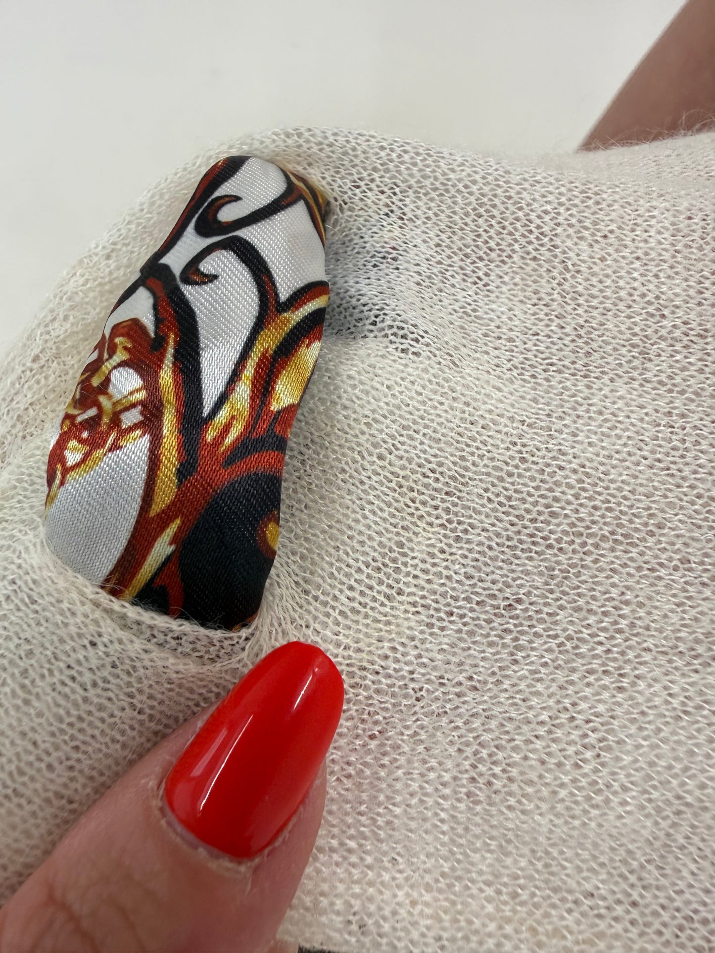 Cardigan Roberto Cavalli din ultra thin wool cu cordon tip eșarfă