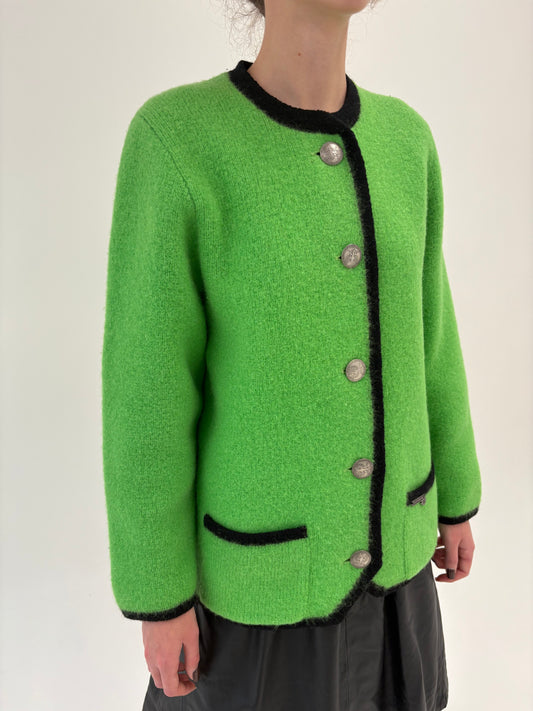 Jacheta din boiled wool gros în Culaore tare și croi minimalist