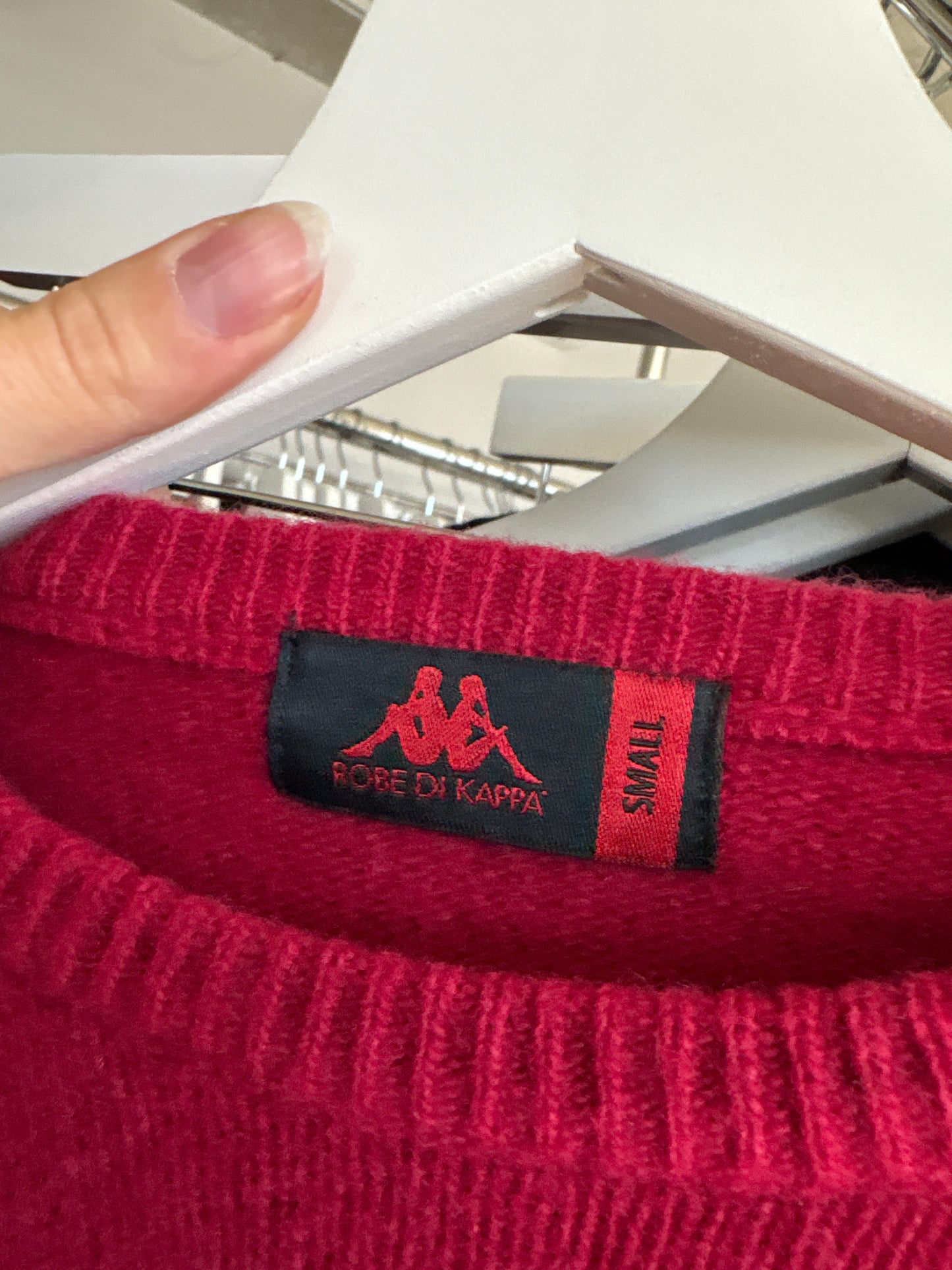 Pulover italian rasberry red din lana extrafina de gramaj mare