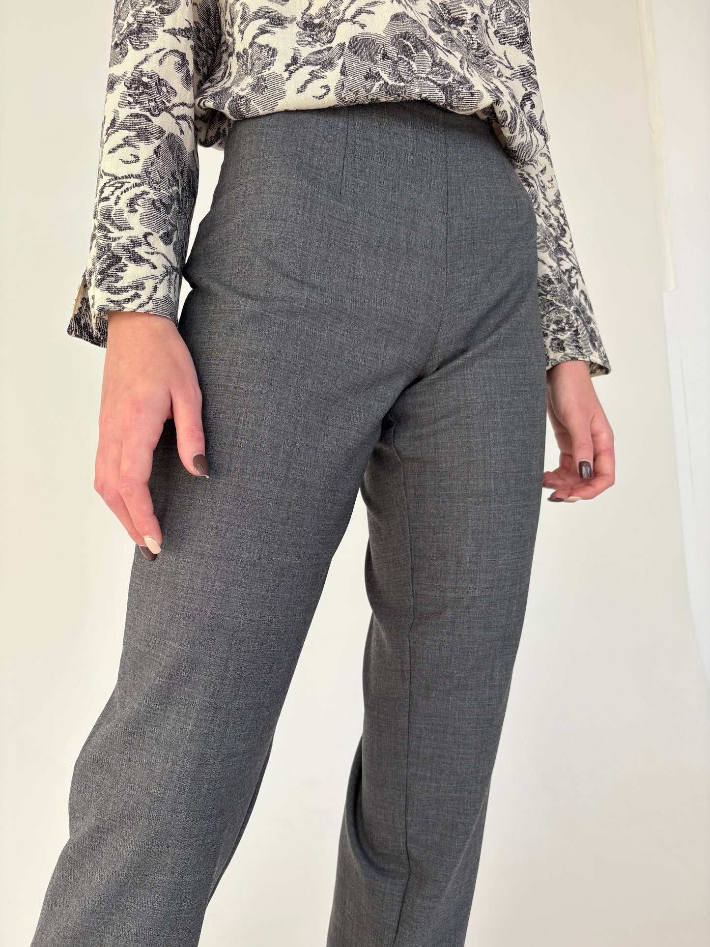 Pantaloni țigaretă italienești din lana extrafina