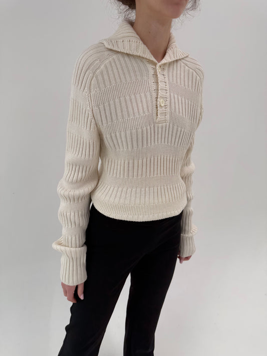 Pulover cu guler high end italian din lana merino extrafina de gramaj mare