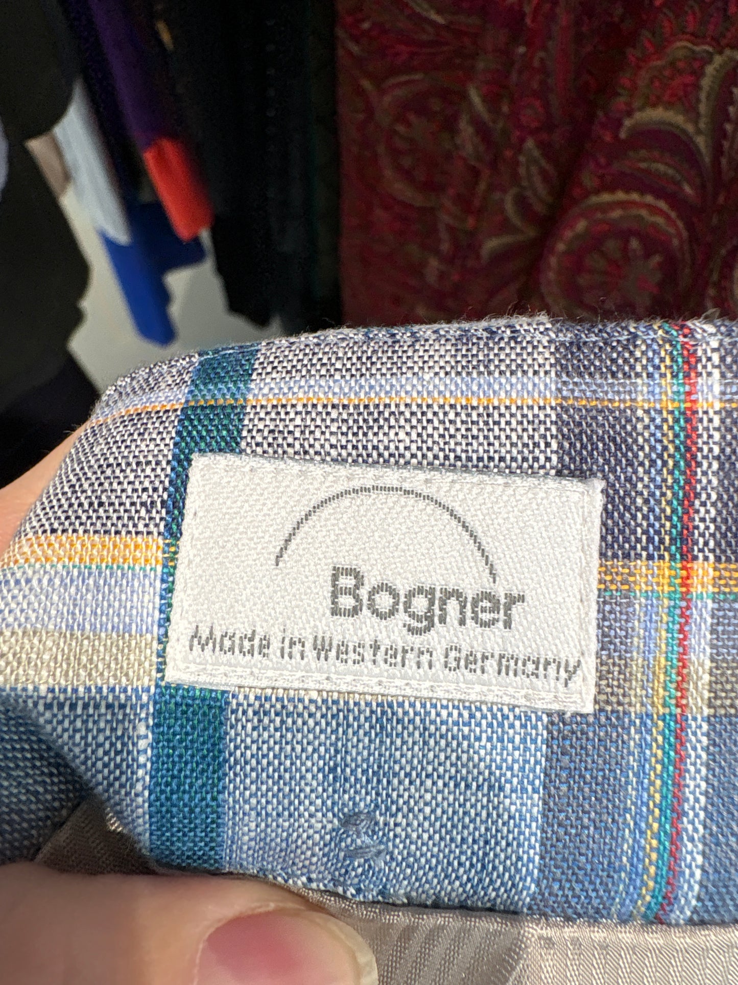 Fustă luxury Bogner din pânză de in excepțională cu buzunare și dungi