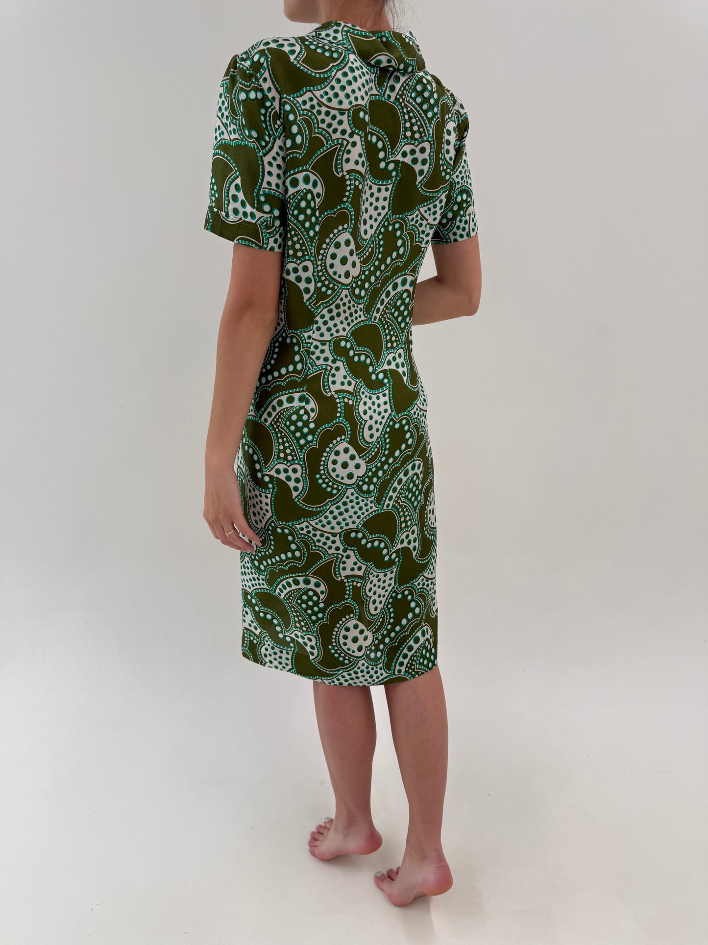 Rochie vintage din mătase naturală cu influențe de ani 60