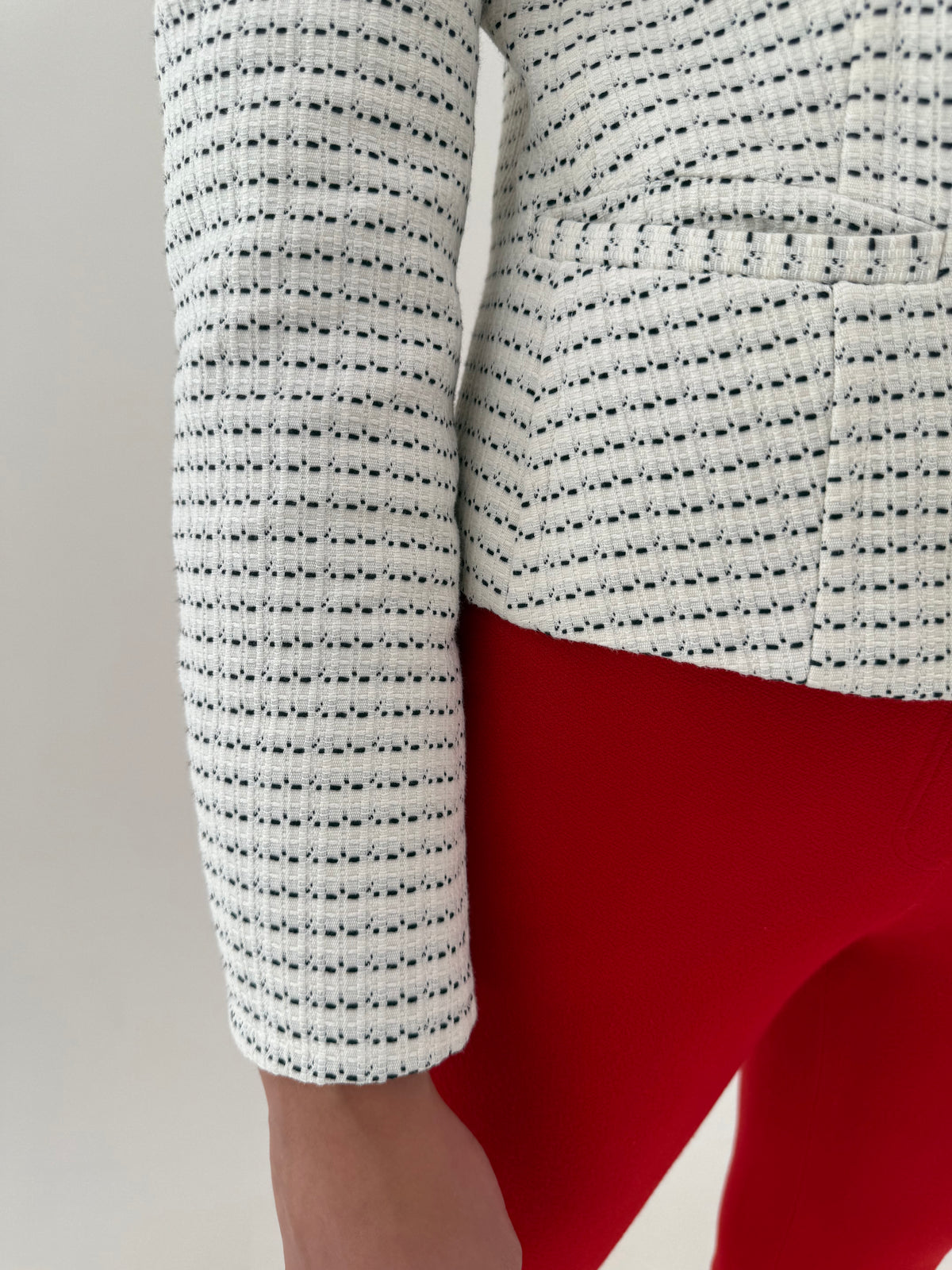 Sacou cambrat Max Mara din tweed ușor structurat de bumbac