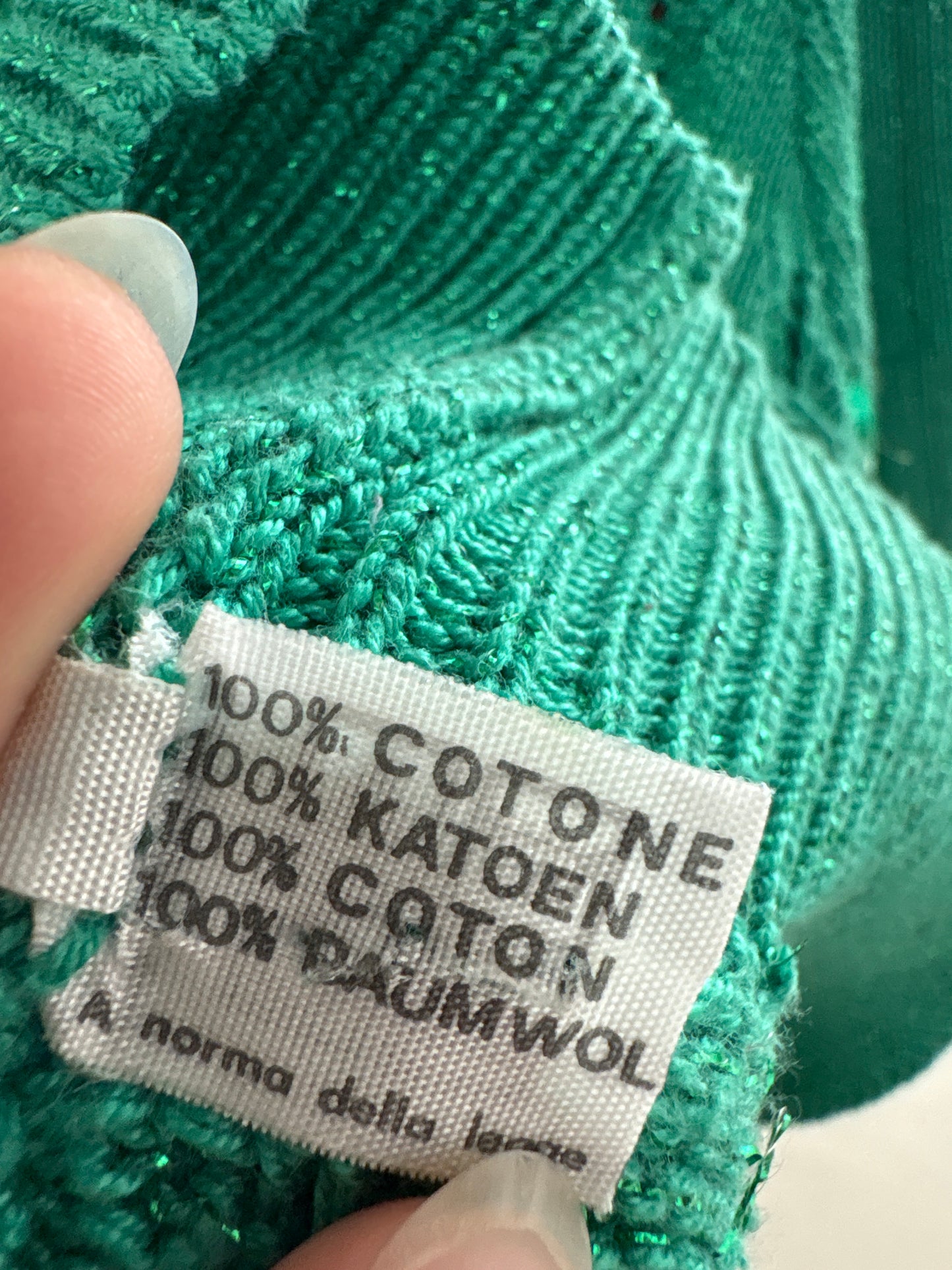 Cardigan vintage verde smarald din jerse excepțional de bumbac de vară