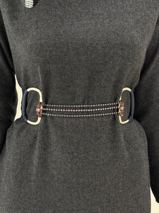 Centura bijuterie din piele naturală cu cristale