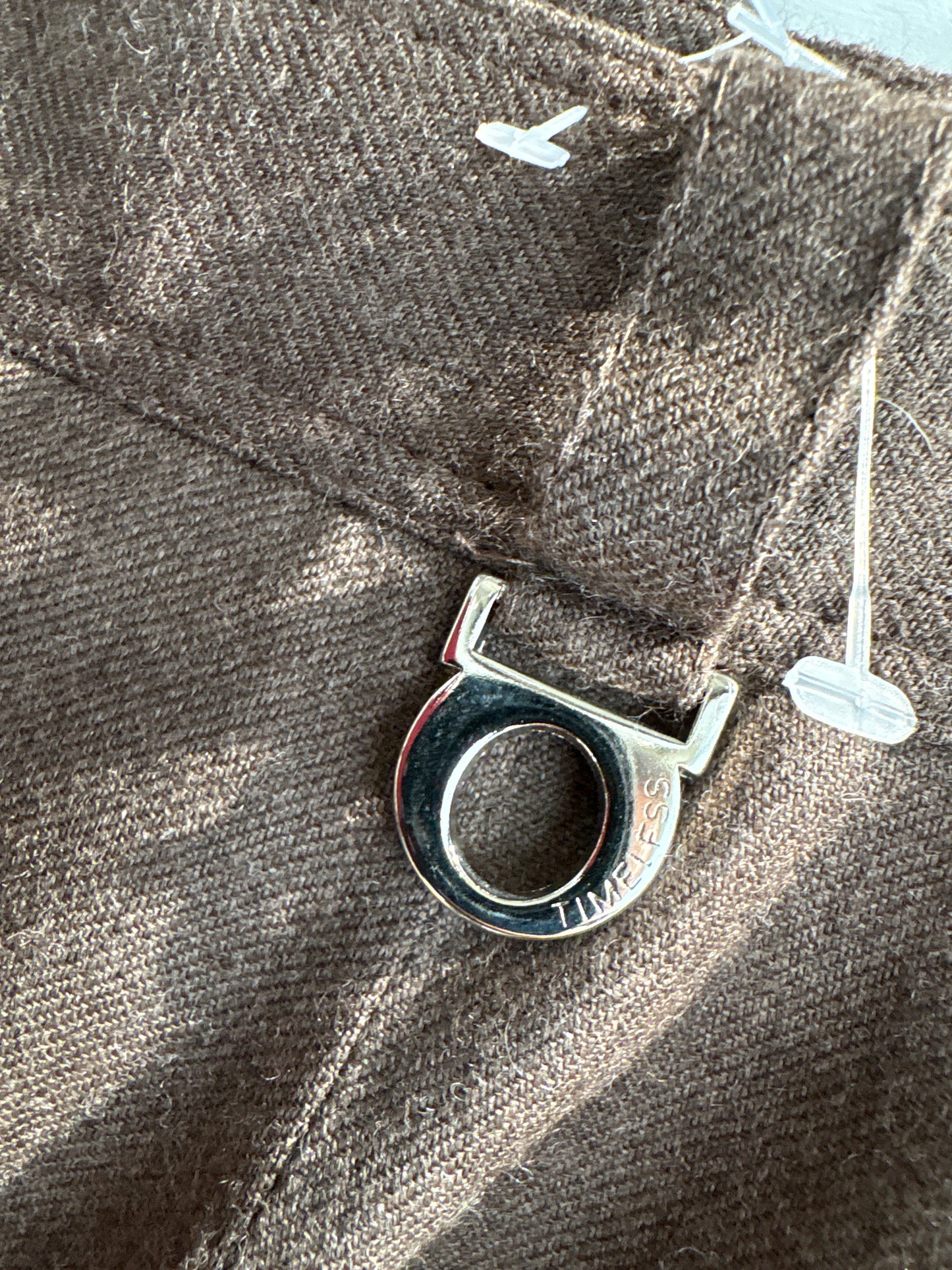 Pantaloni taupe brown cu talie ultra înaltă din lana extrafina groasă