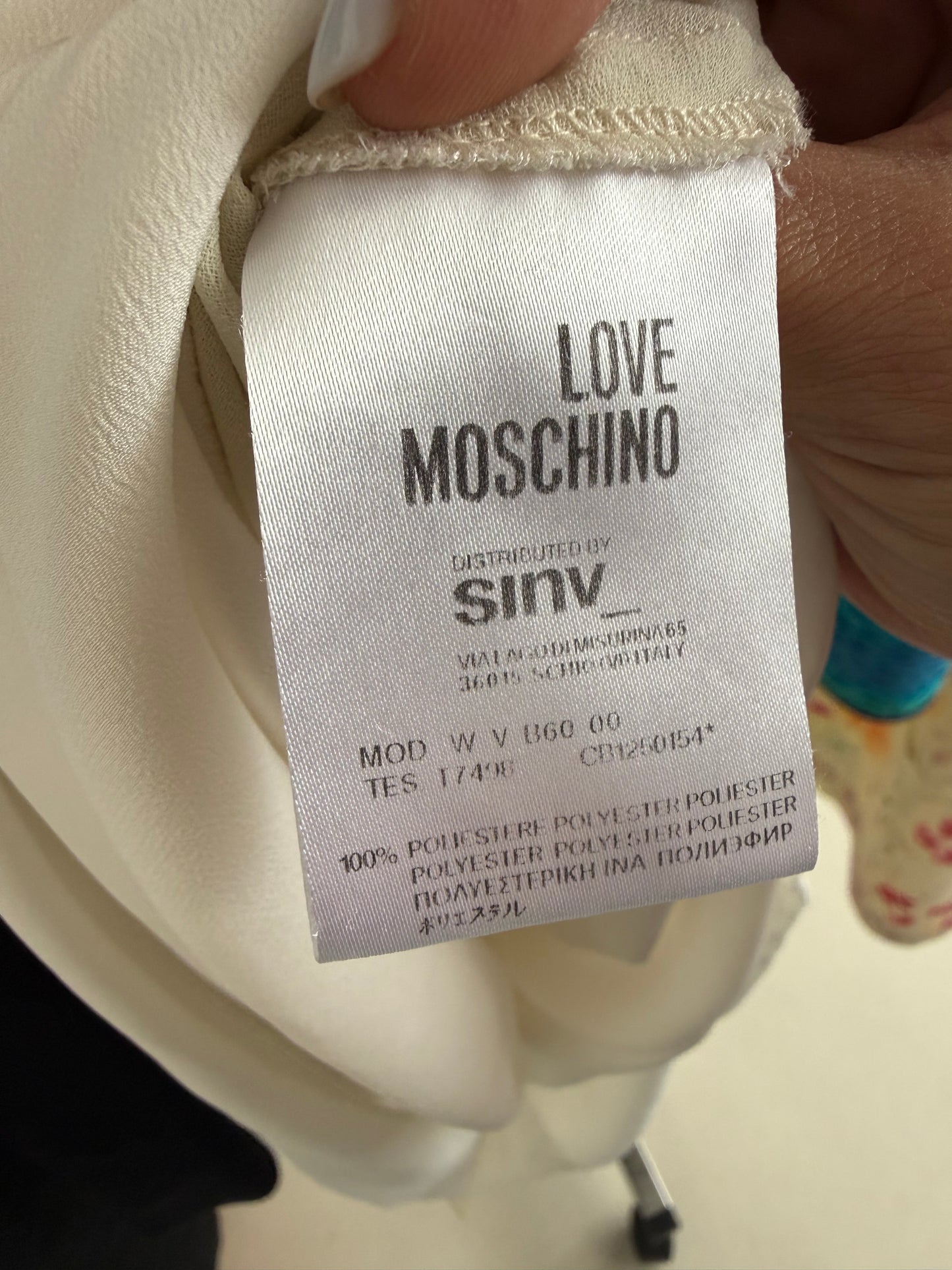 Rochie plisată Moschino off white din triplu voal de la zi la seară midi