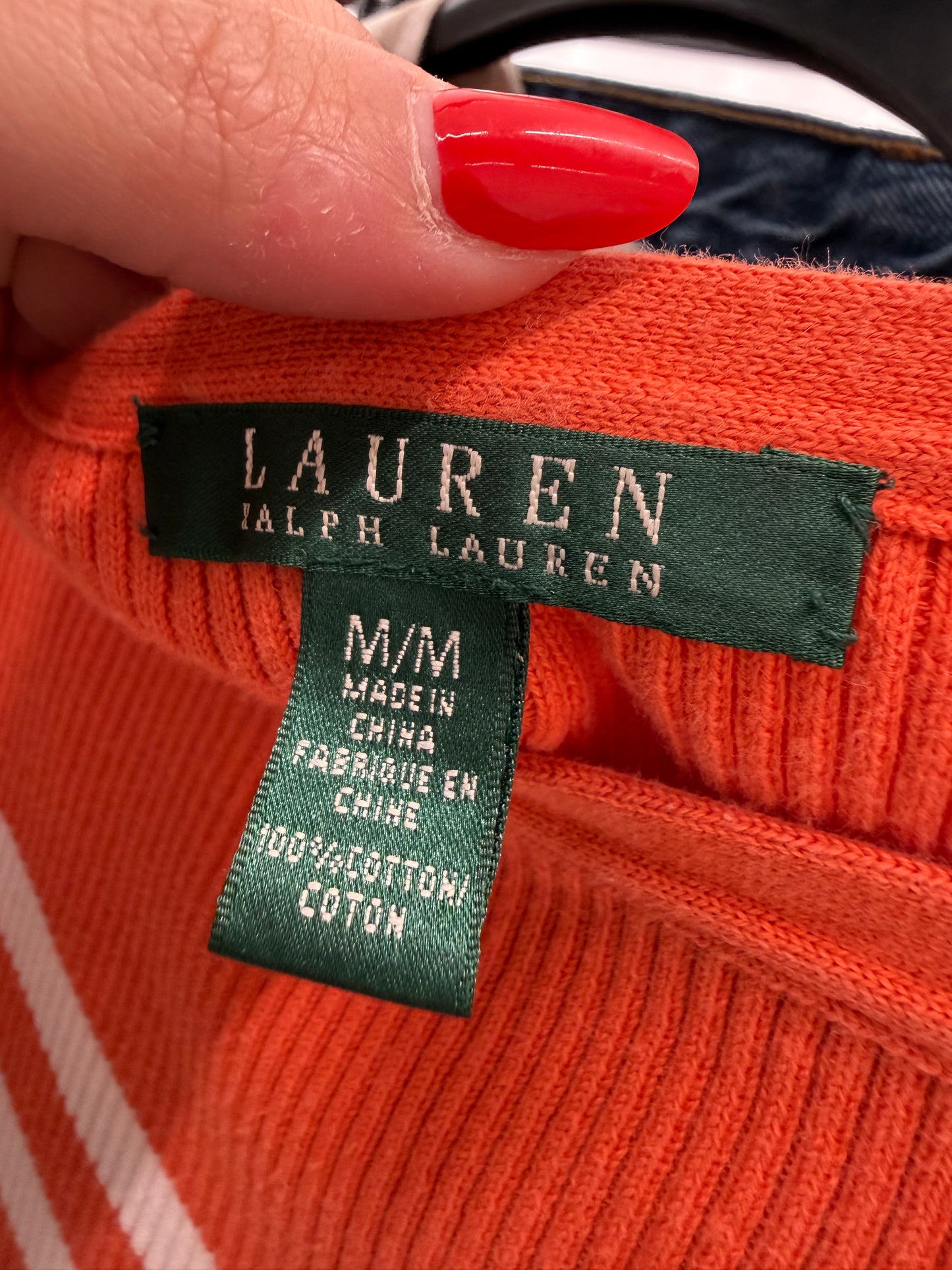 Soft knit Ralph Lauren din bumbac cu dungi și decolteu bărcuță