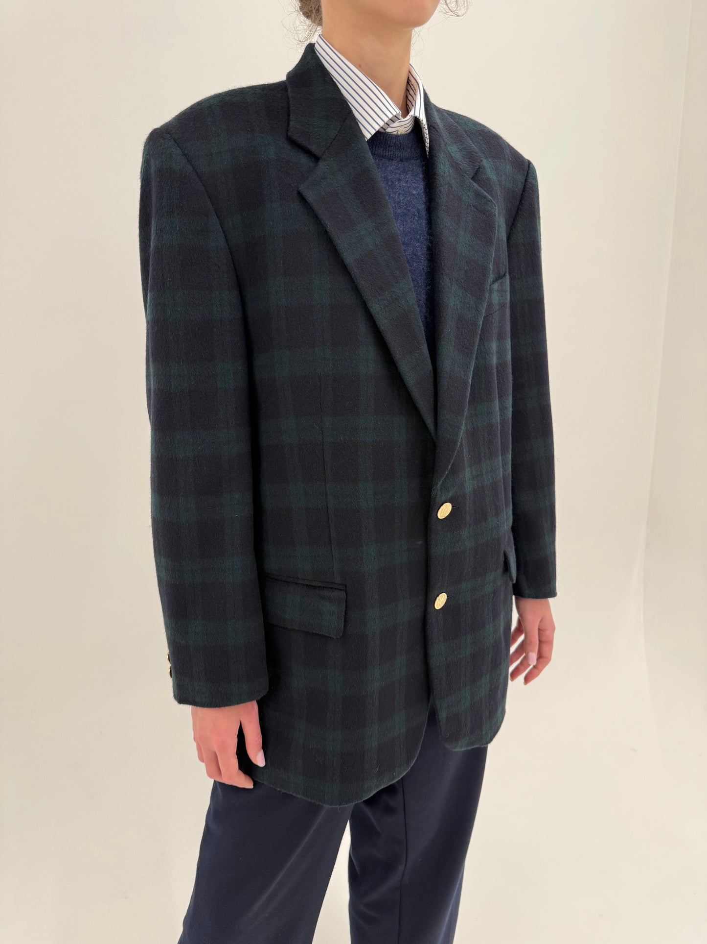 Sacou Yves Saint Laurent din tweed gros extrafin de lana cu cașmir