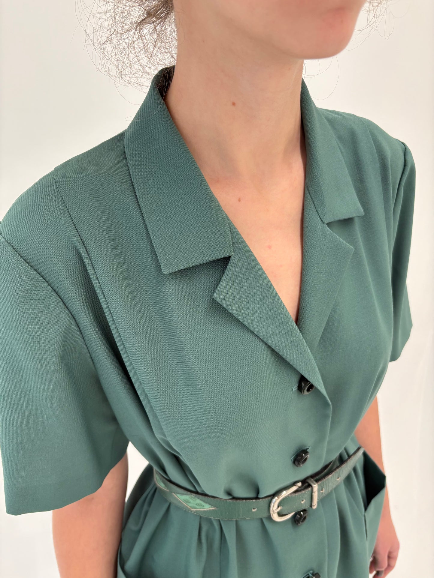 Rochie vintage italiană seafoam green din lana extrafina