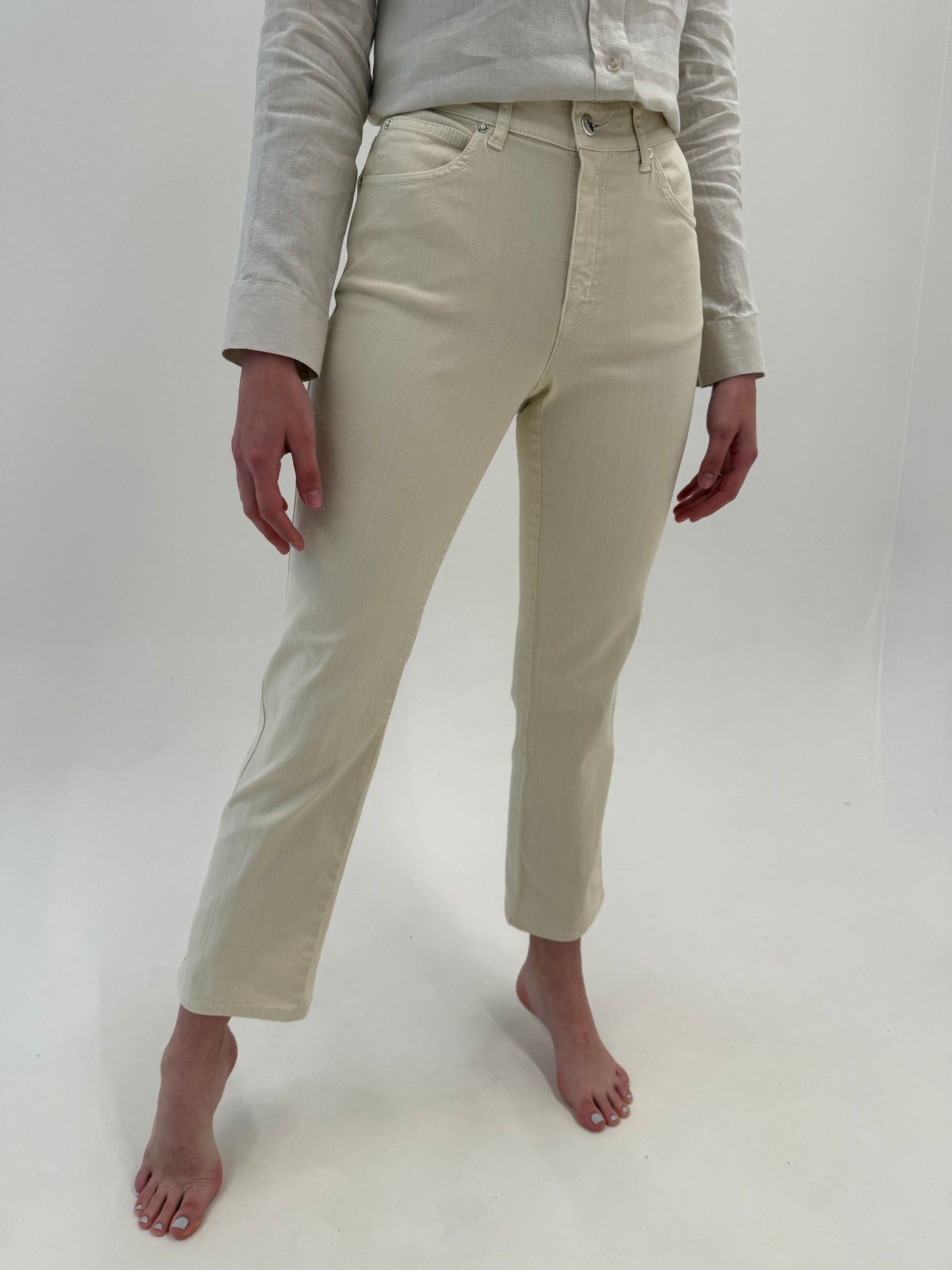 Pantaloni Armani vintage light nude din bumbac ultra confort modelator