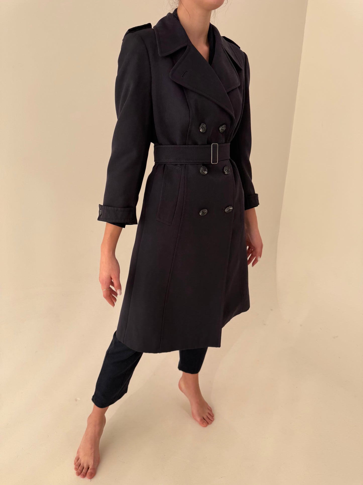 Trench suntire de primăvară din lana extrafina  impermeabilă petite