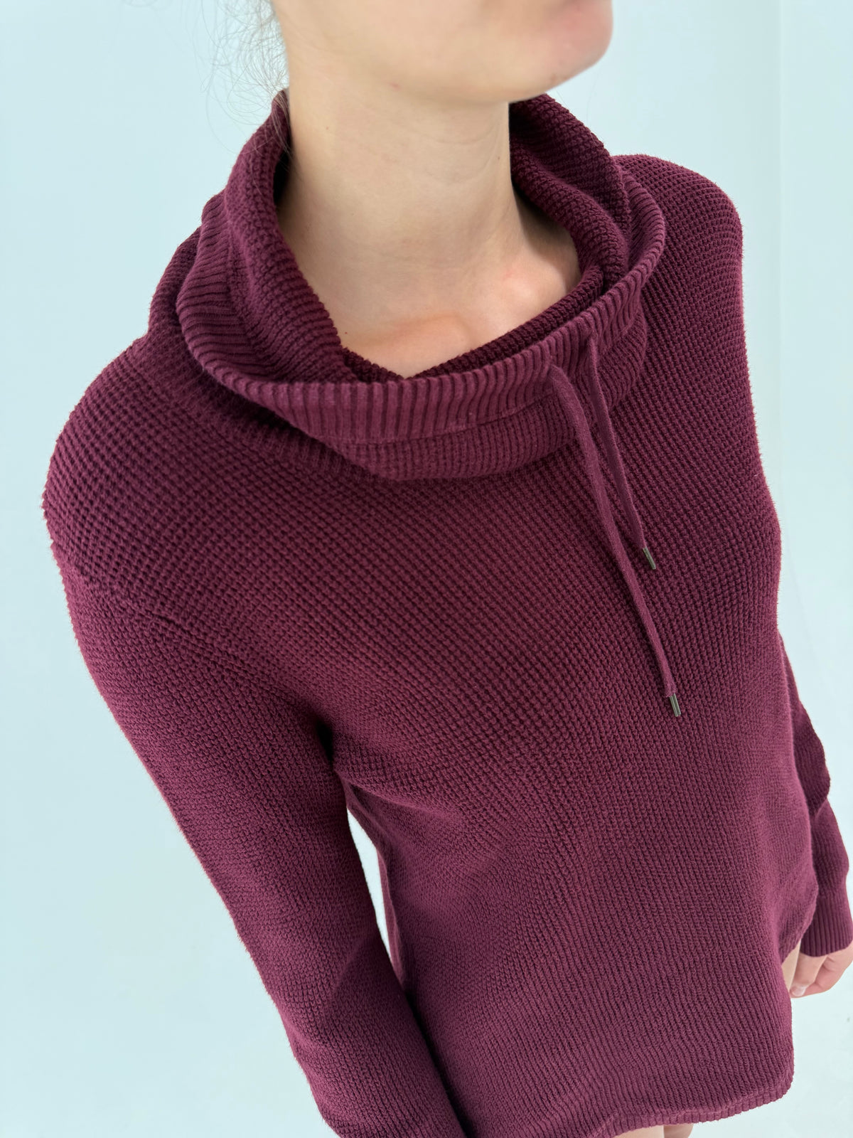 Pulover Ralph Lauren plum din bumbac gros de gramaj mare cu influențe casual