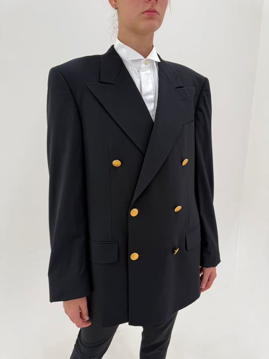 Sacou Valentino vintage nou cu eticheta din lana extrafina și nasturi metalici aurii