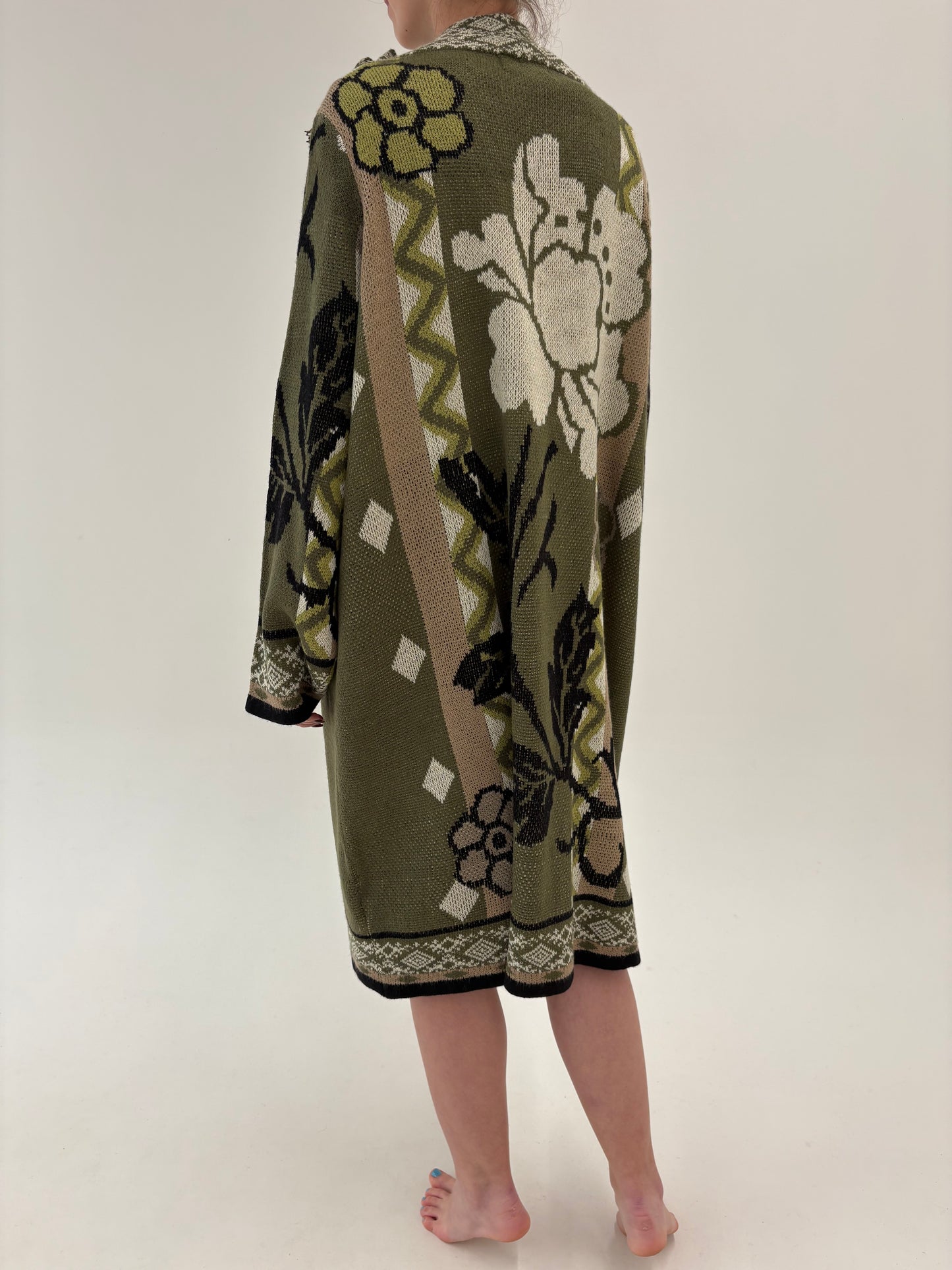 Cardigan lung supee gros tip pardesiu din mix de lana extrafina