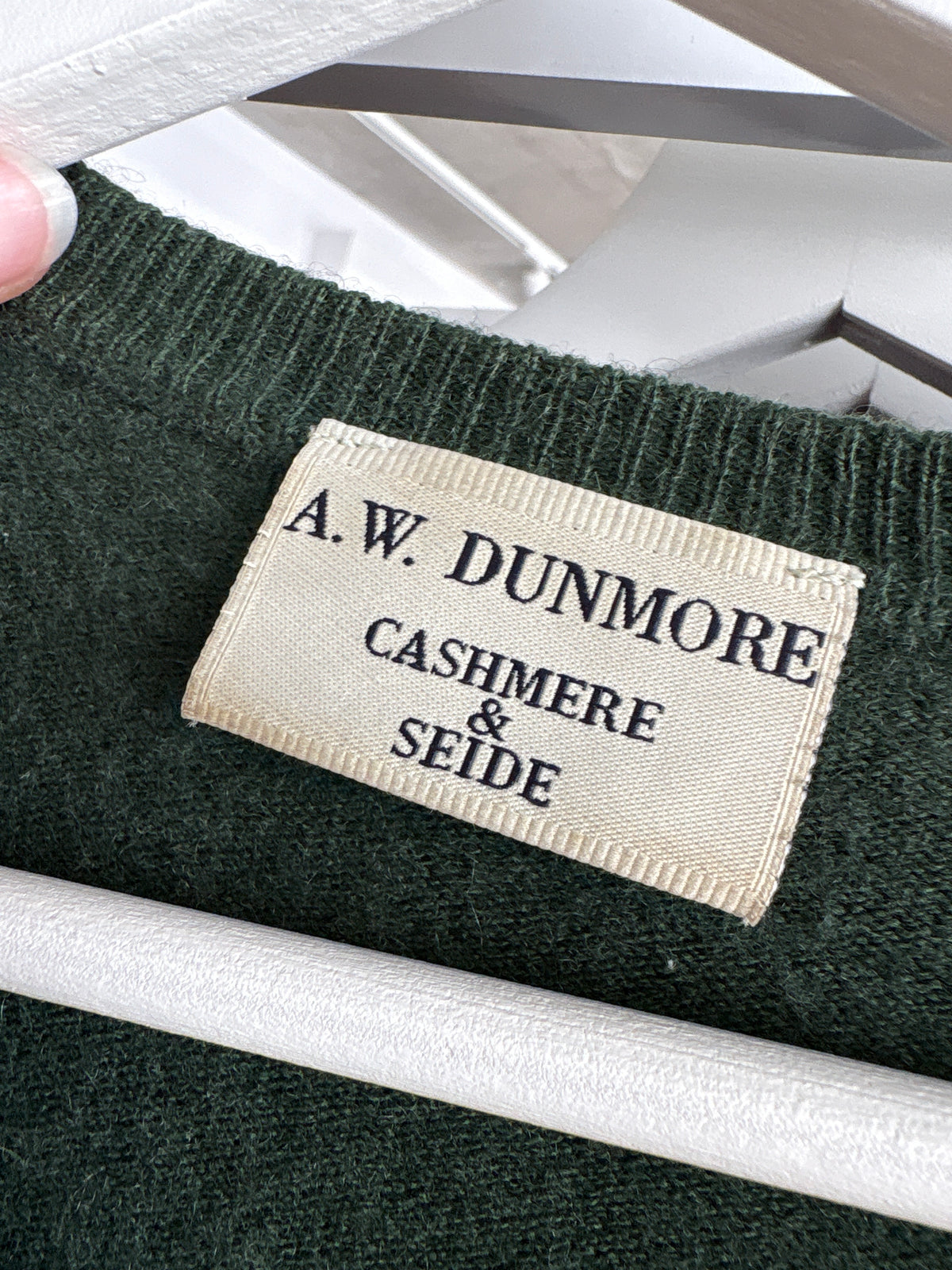 Top crew neck din cașmir și mătase naturală dark green
