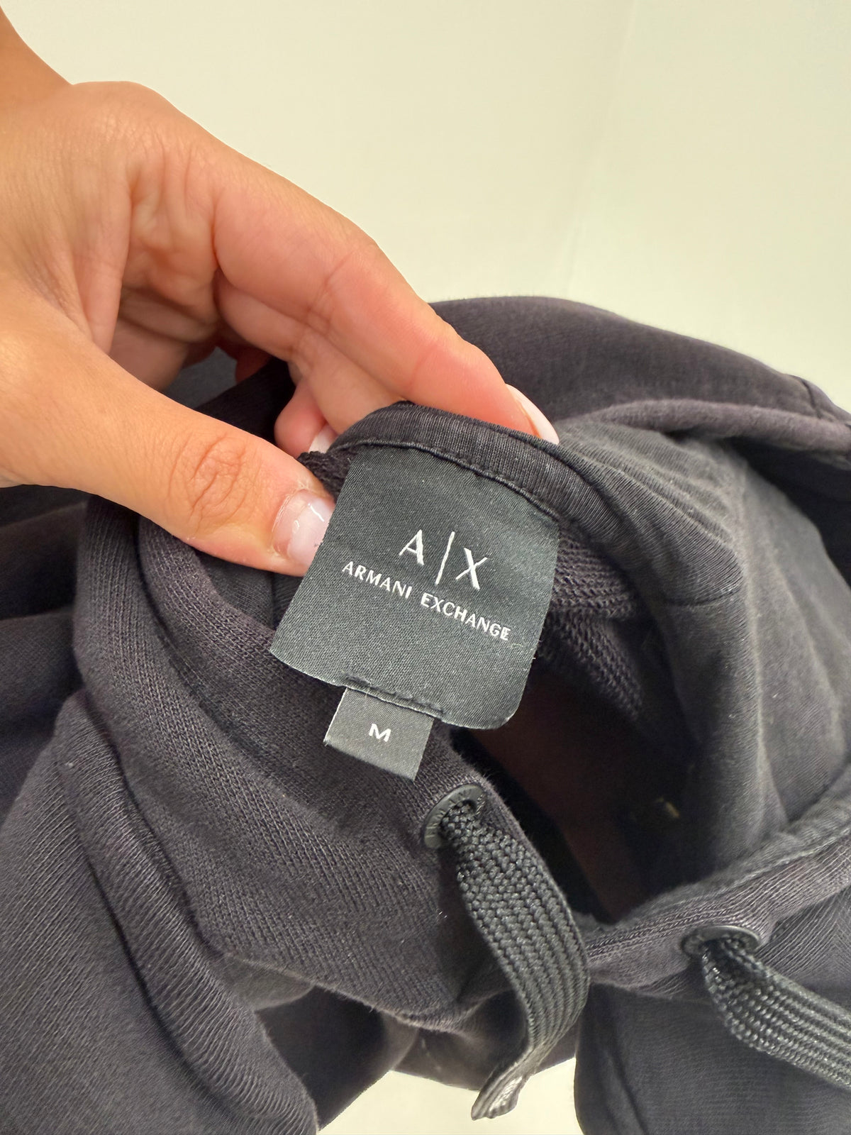 Hanorac Armani negru din bumbac gros