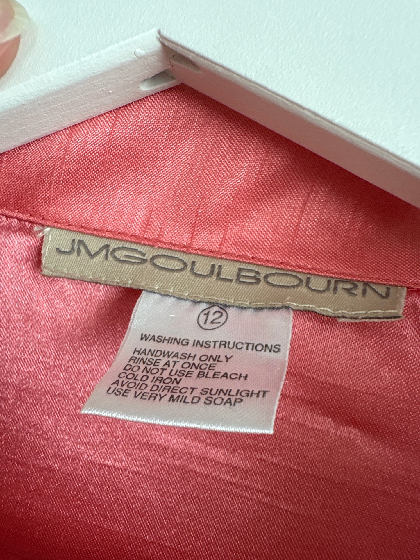 Costum cu broderie 3D din panza de mătase naturală salmon pink
