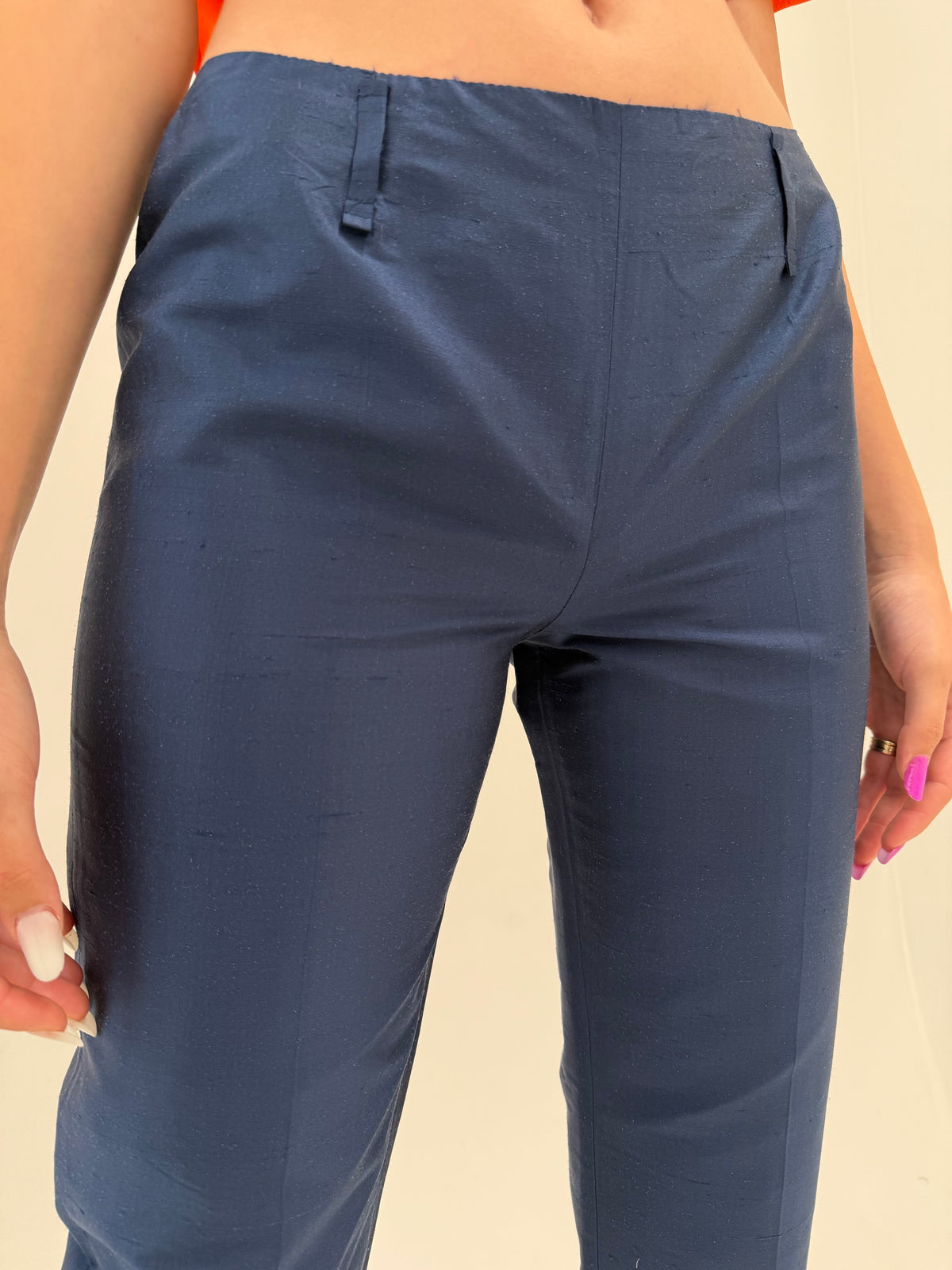 Pantaloni clasici Marella by Max Mara din mătase naturală