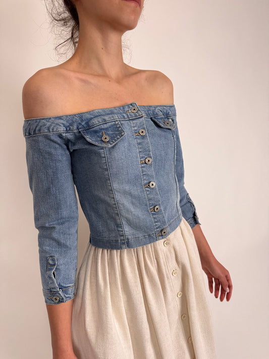 Corsaj vintage modelator din jeans