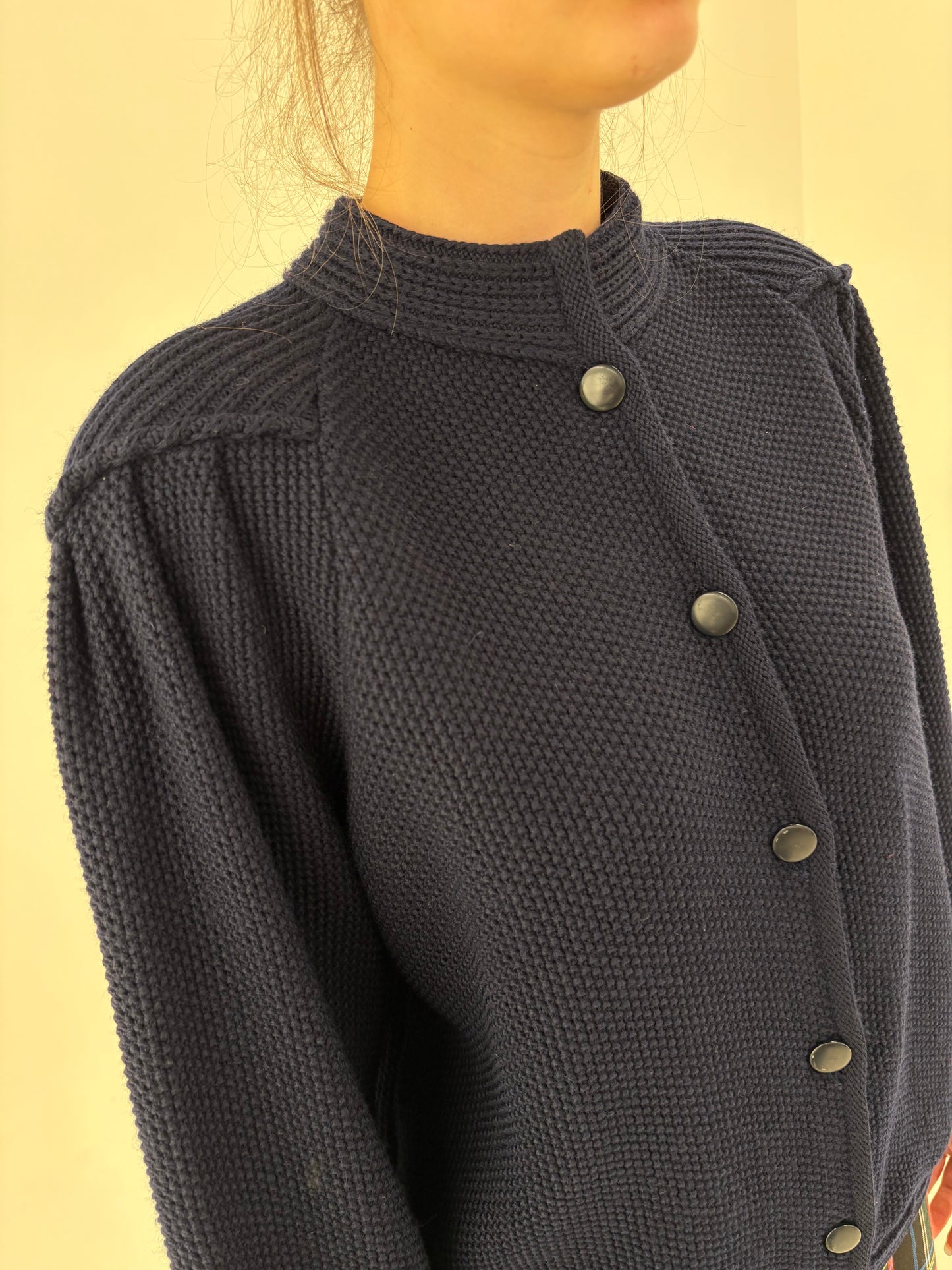 Jacheta vintage cu excepțională din tricot texturat în croi ultra chic retro modern