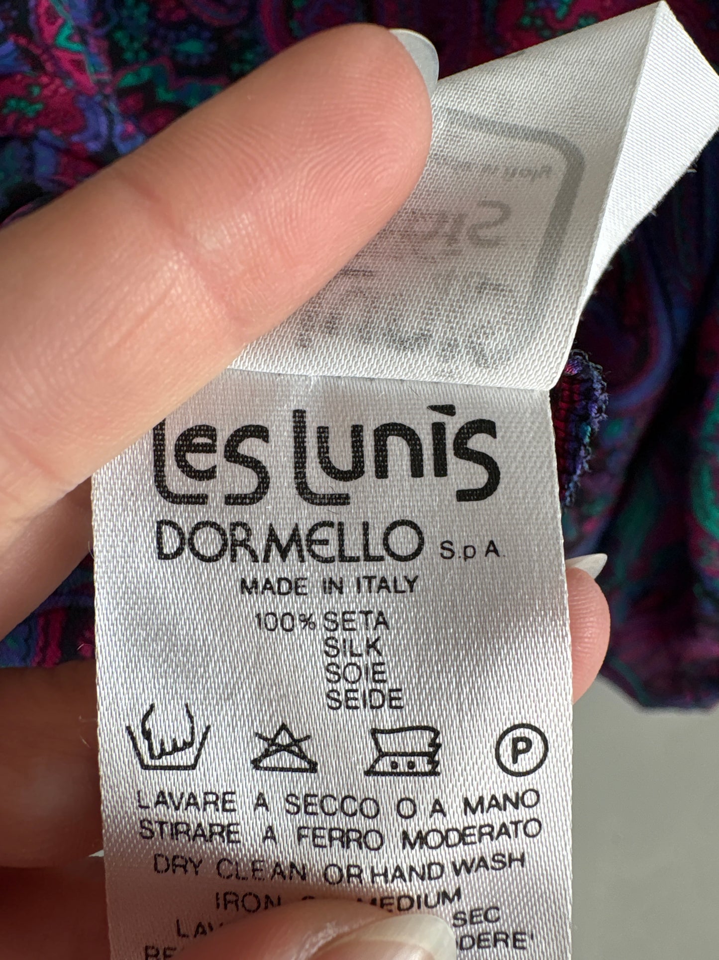 Rochie italiană din mătase naturală cu print paisley și culori tari