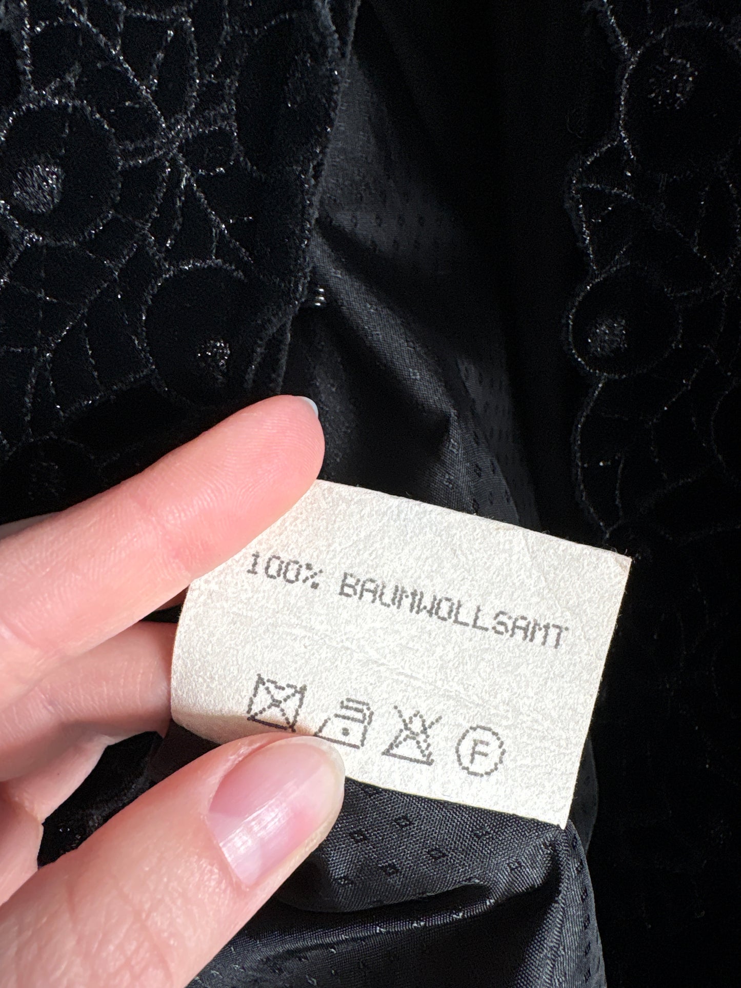 Sacou vintage ultra cambrat din catifea cu inserții de dantelă macrame