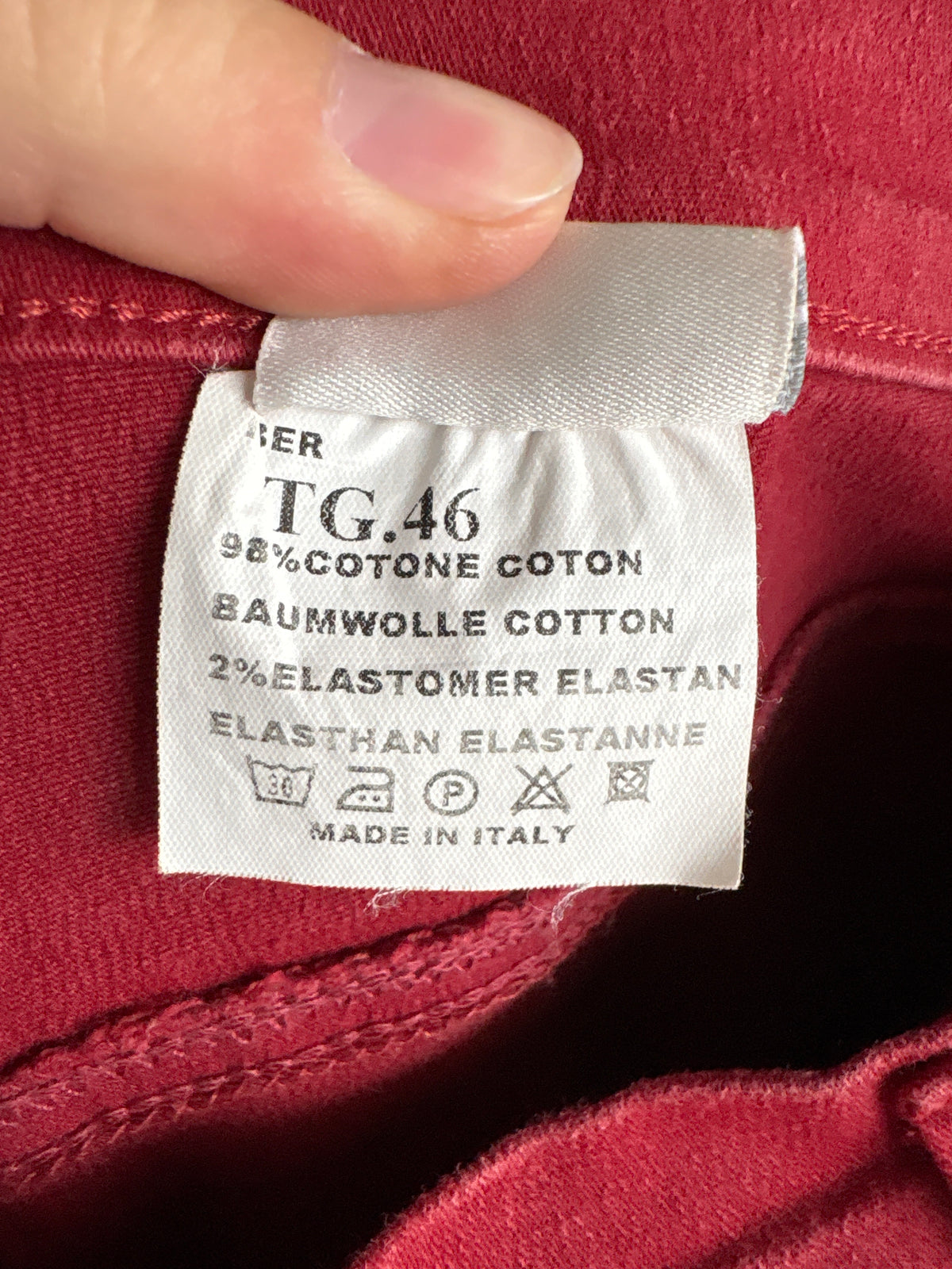 Jeans ultra confort whine red cu talie înaltă